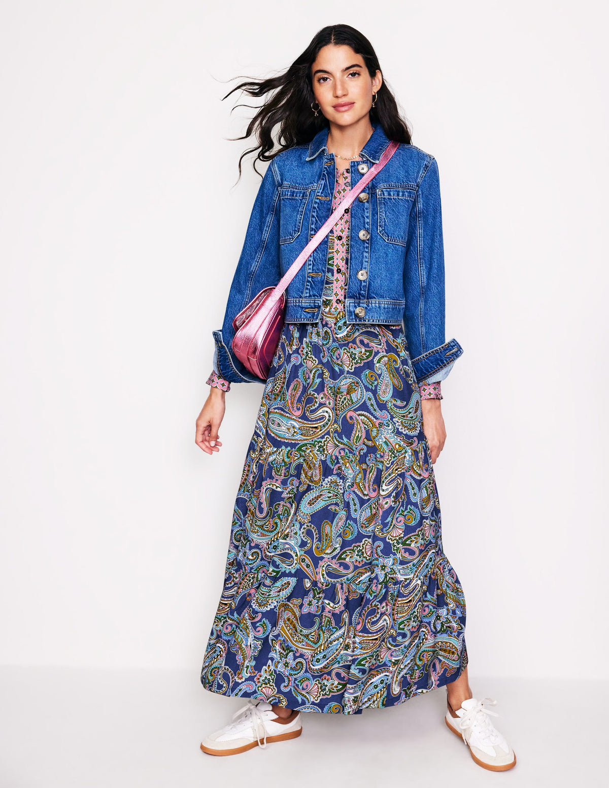 Alba Viscose Maxi Dress-Mazarine Blue, Opulent Paisley - Image 6
