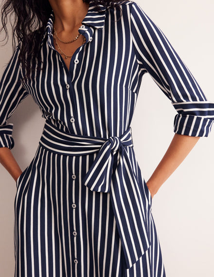 Marcia Jersey Midi Shirt Dress-DO NOT USE