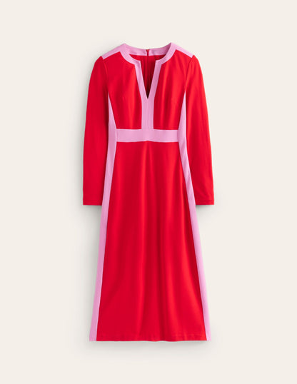 Catherine Ponte Midi Dress-Rouge