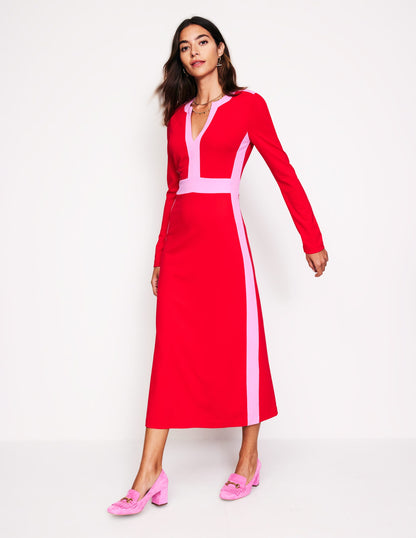 Catherine Ponte Midi Dress-Rouge