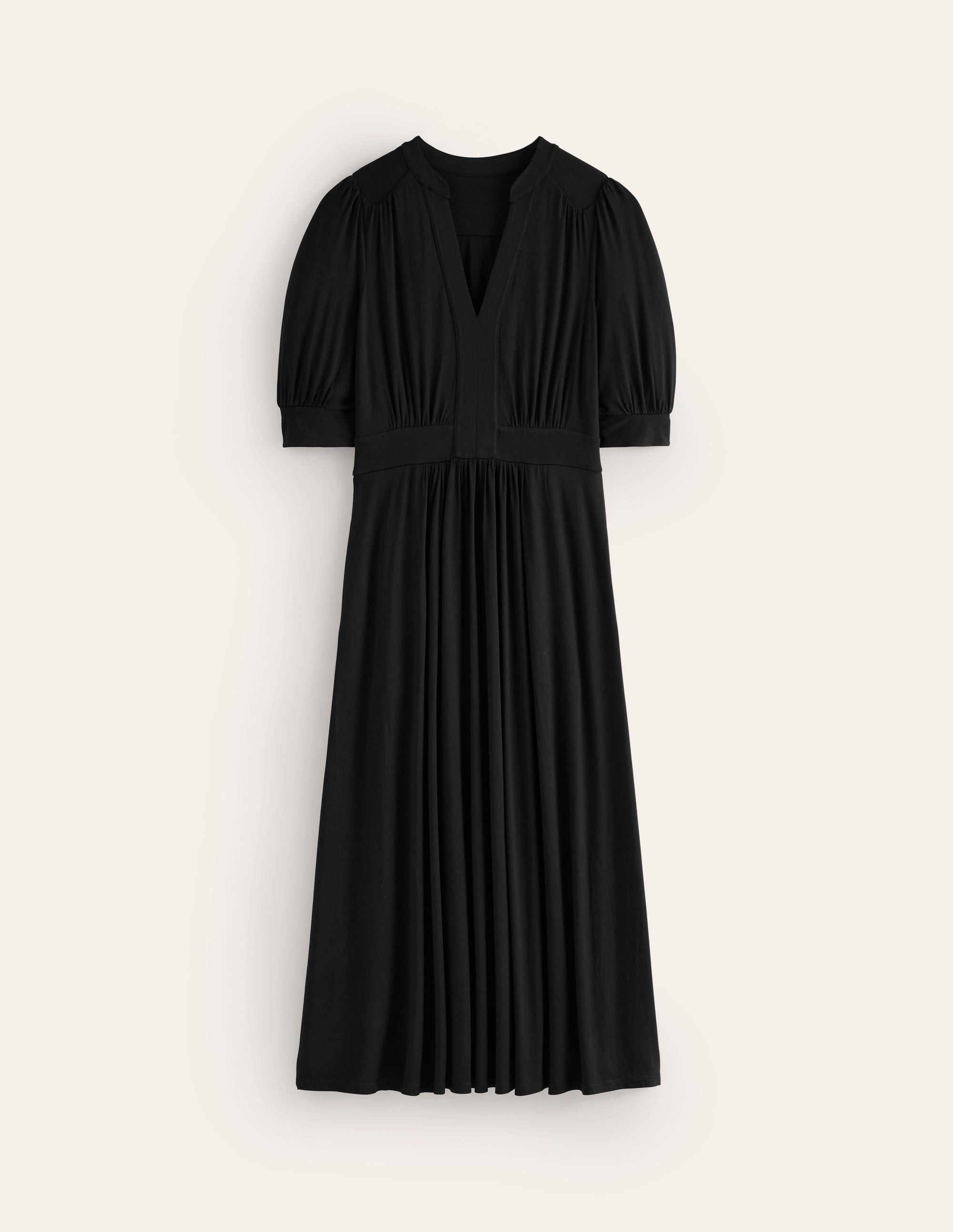 Lily Jersey Midi Tea Dress-Black - Image 5