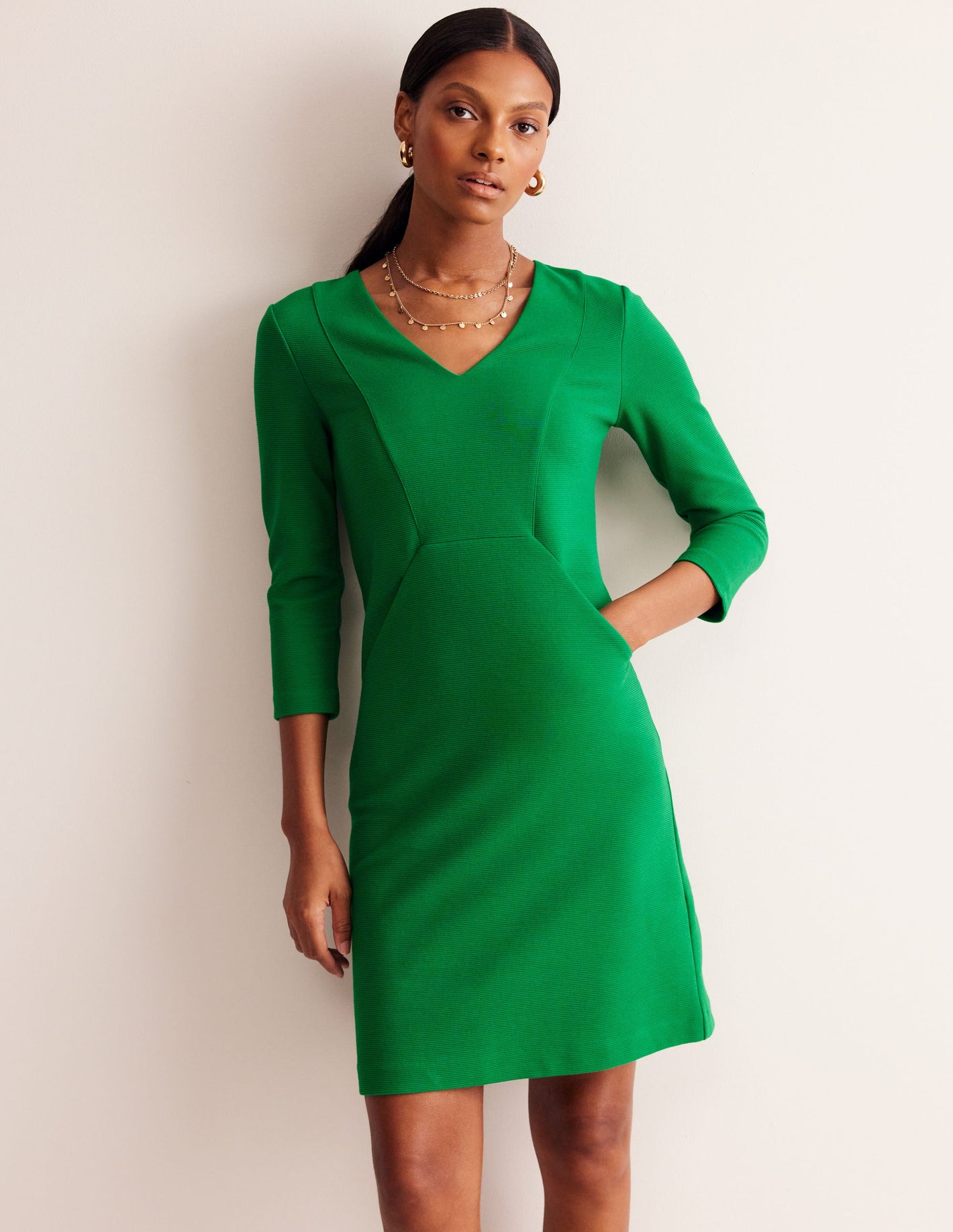 Bronte Ottoman Dress-Rich Emerald