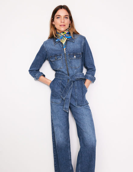 Denim Utility Jumpsuit-Mid Vintage