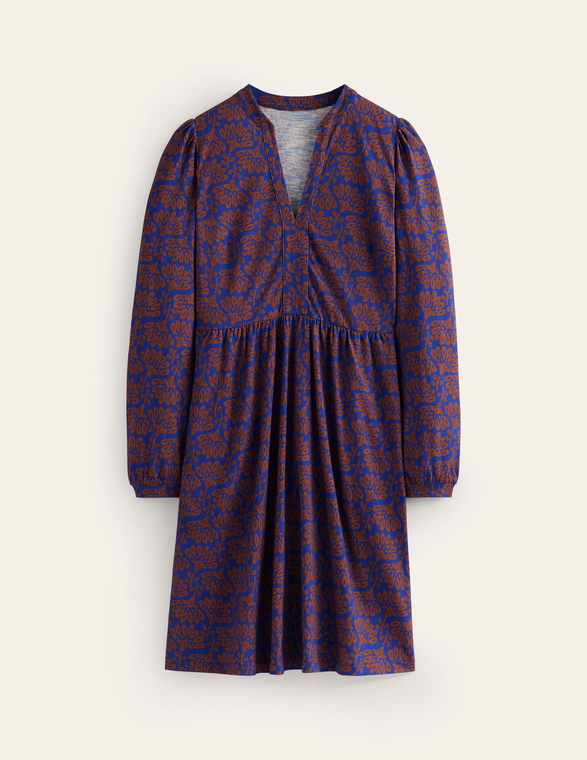 Naomi Relaxed Jersey Dress-Gingerbread, Dandelion Sprig - Image 5