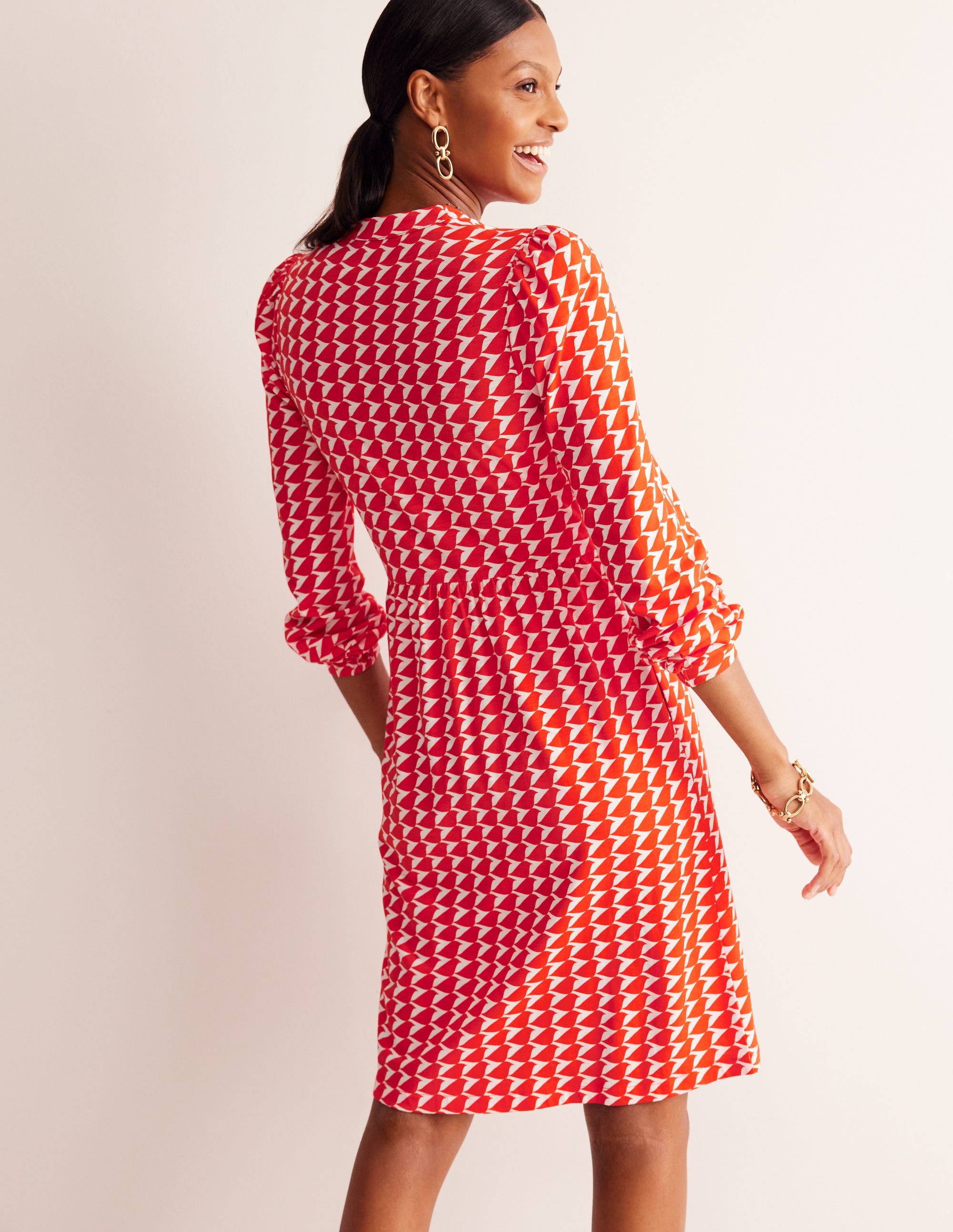 Naomi Relaxed Jersey Dress-Blaze Orange, Birdie - Image 3