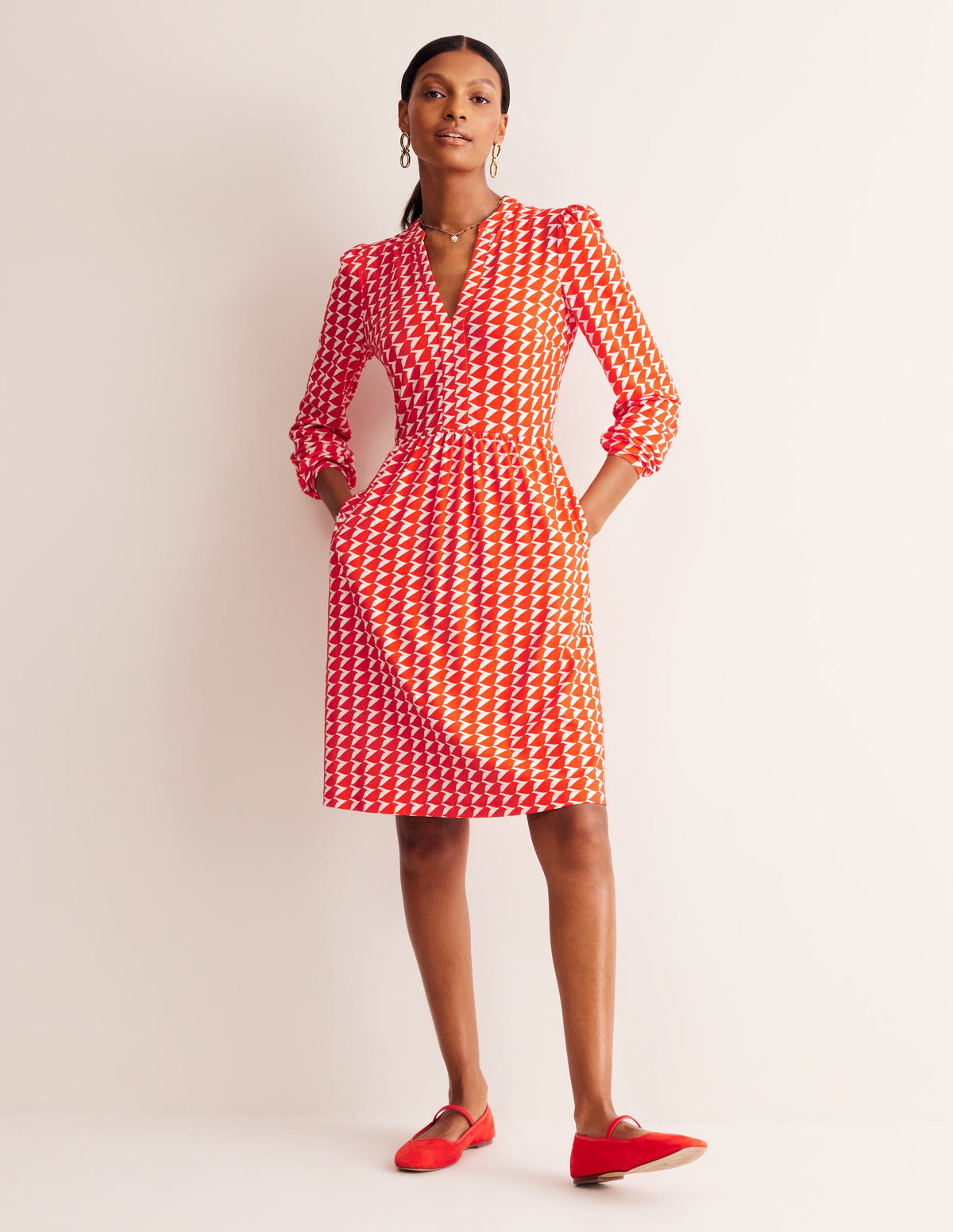 Naomi Relaxed Jersey Dress-Blaze Orange, Birdie - Image 4