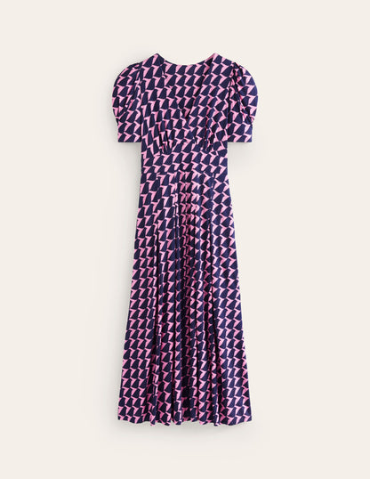 Kristen Pleated Jersey Dress-Strawberry Sherbert, Birdie