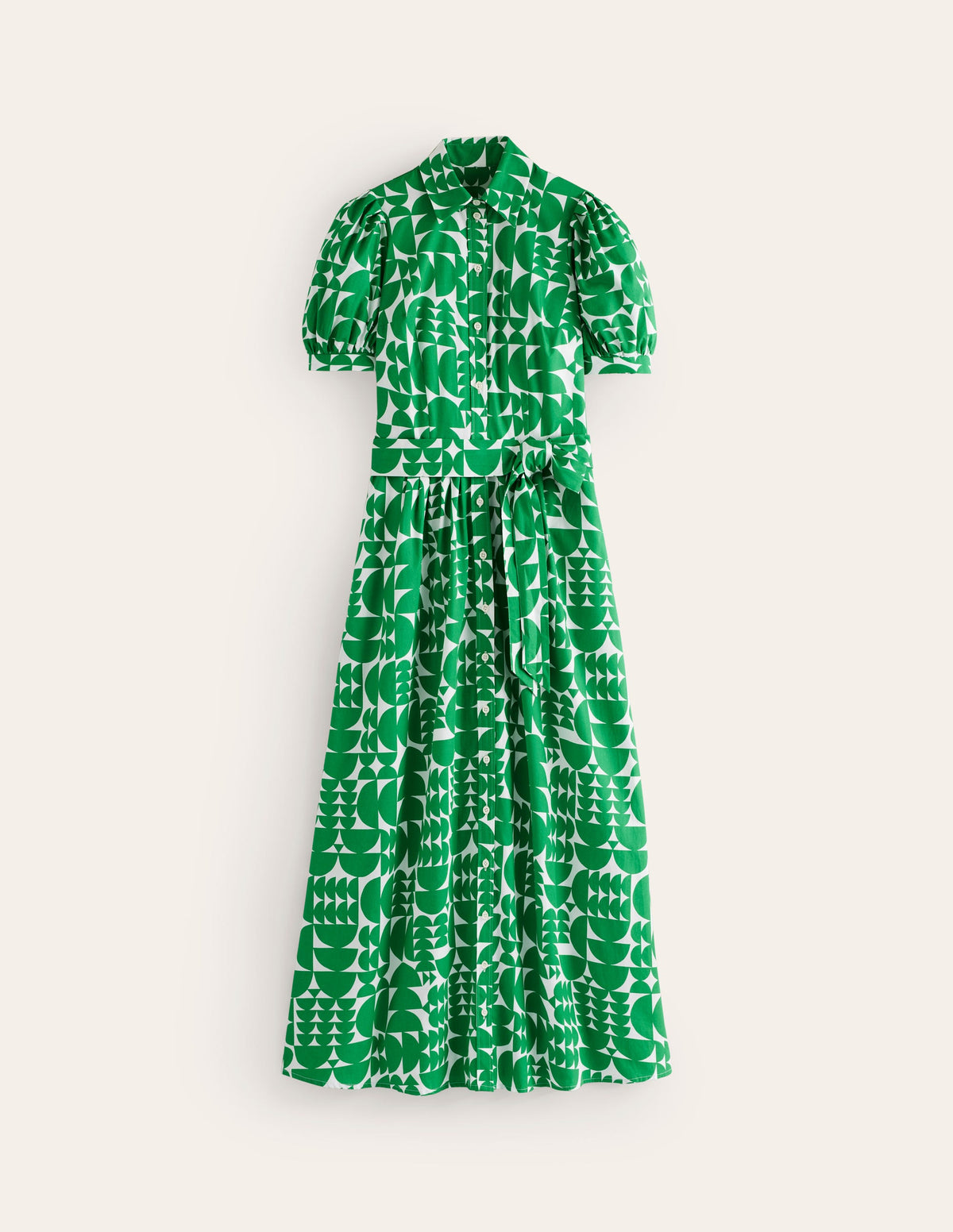 Alexa Maxi Shirt Dress-Green, Geometric Pop - Image 7