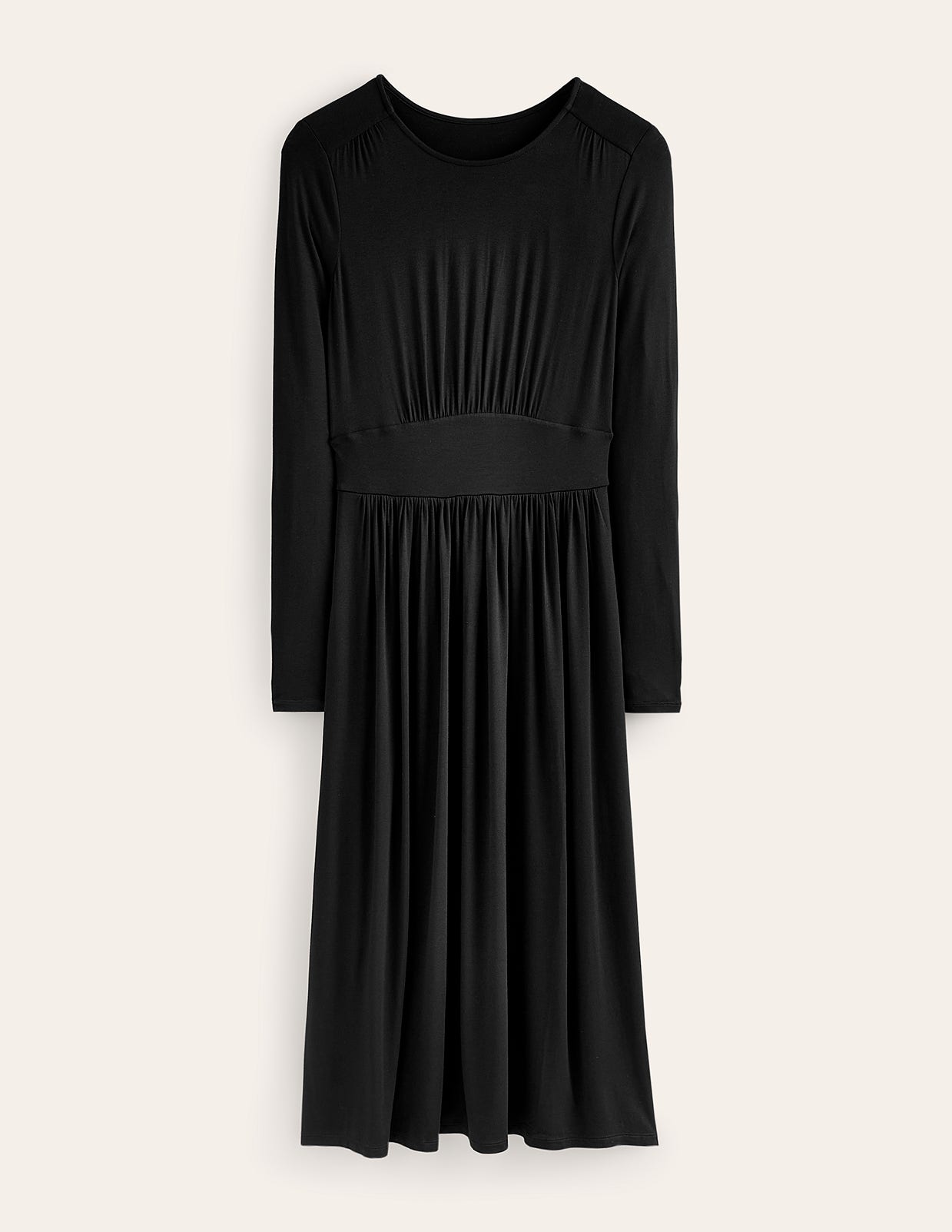 Thea Long Sleeve Jersey Dress-Black