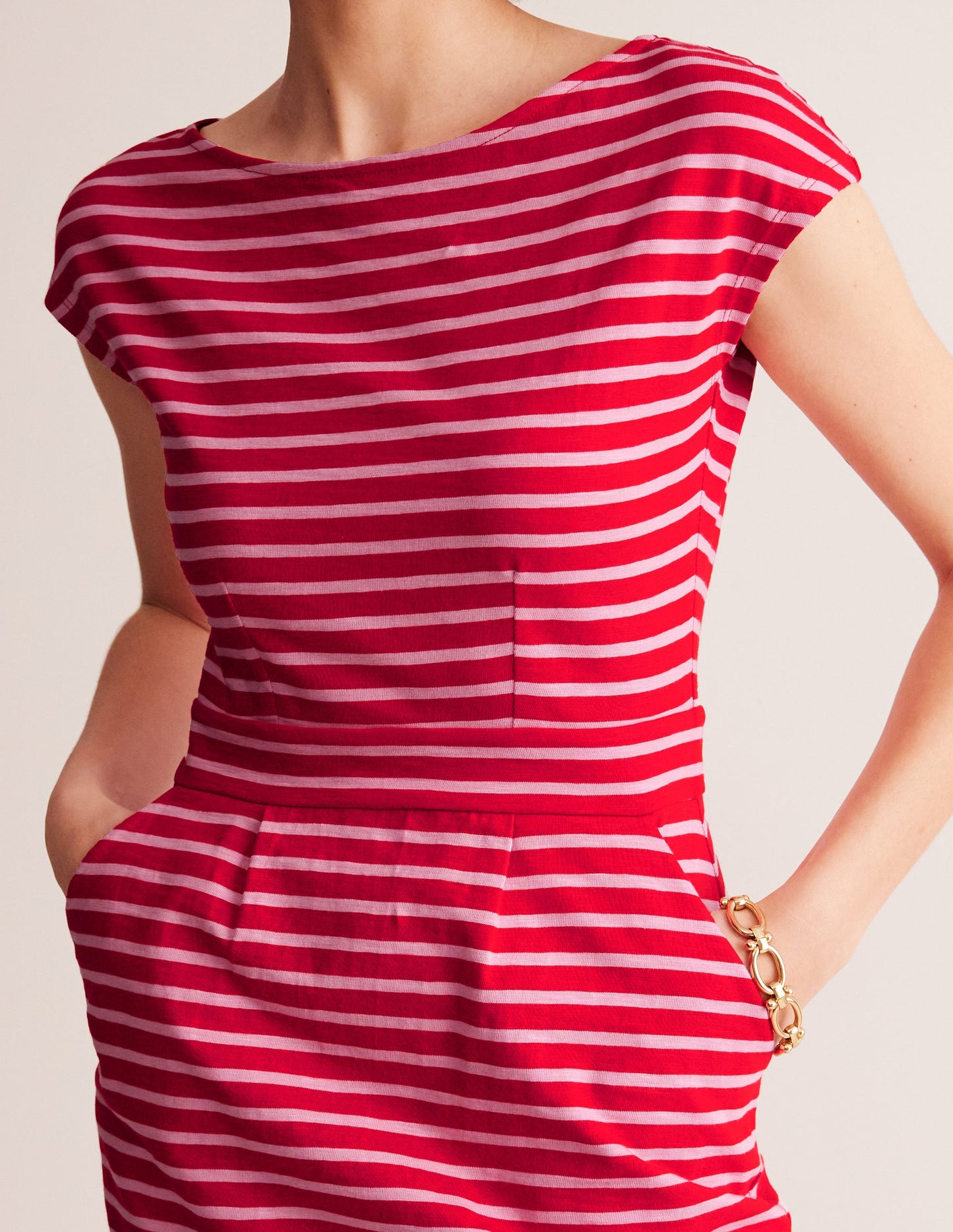 Florrie Jersey Dress-Rouge, Lilac Stripe