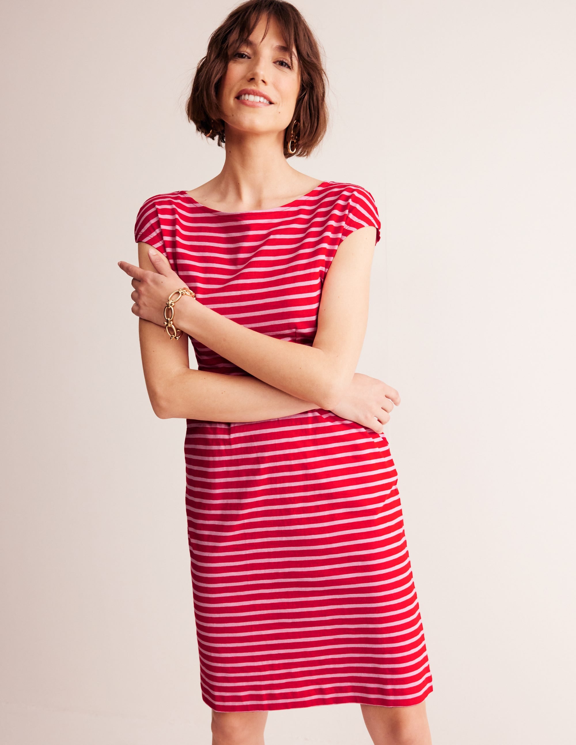 Florrie Jersey Dress-Rouge, Lilac Stripe - Image 4