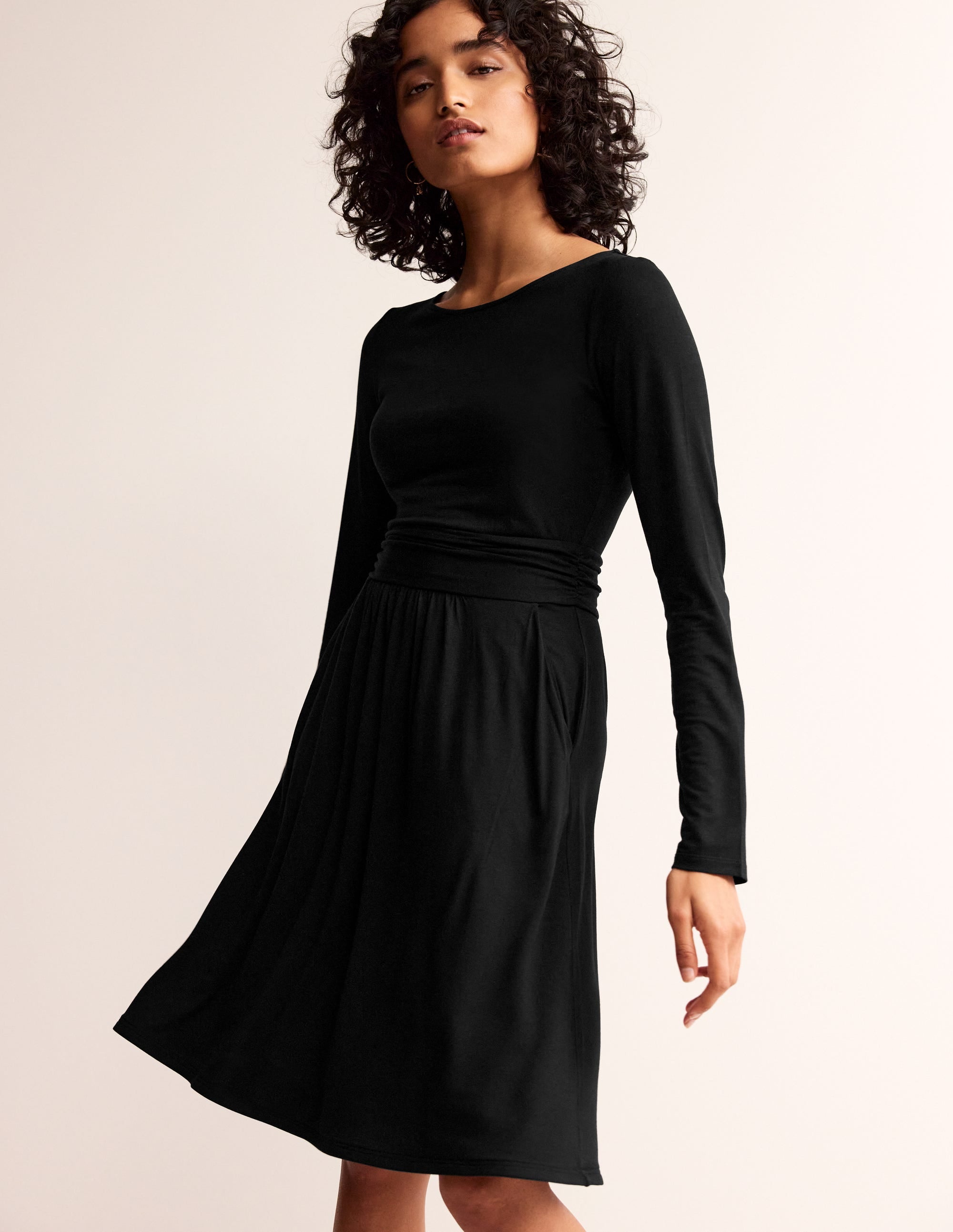 Amelie Long Sleeve Dress-Black - Image 1