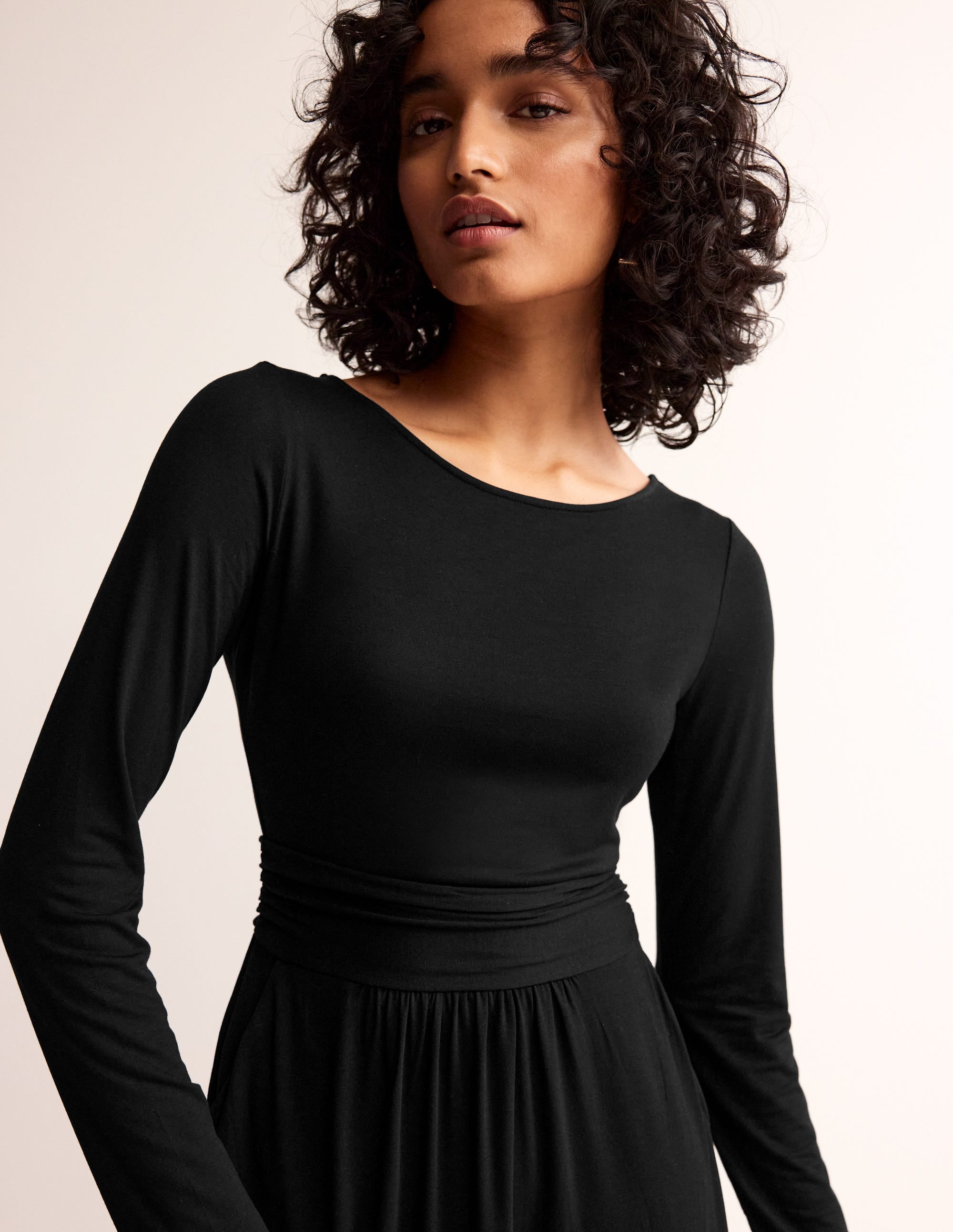 Amelie Long Sleeve Dress-Black - Image 2