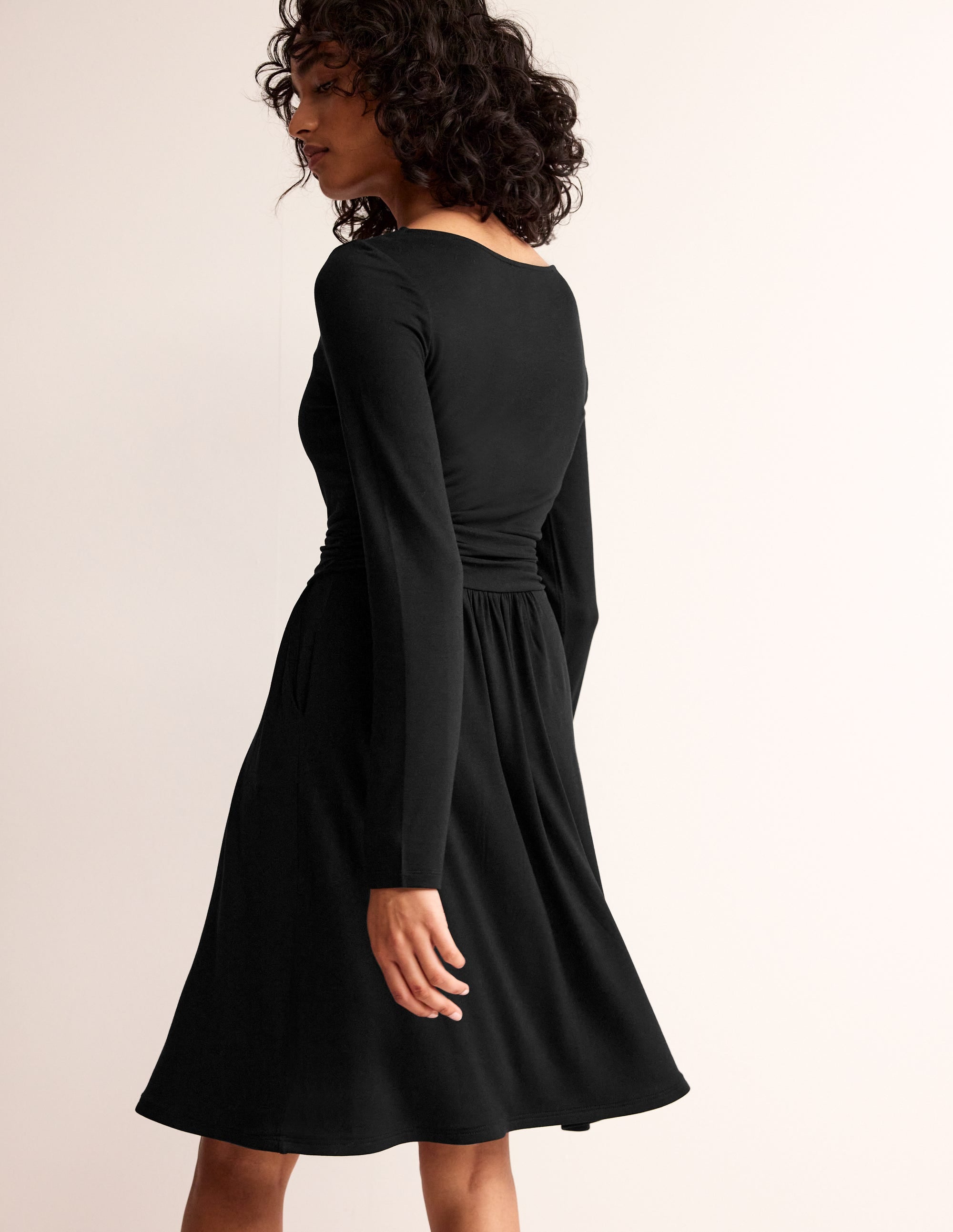 Amelie Long Sleeve Dress-Black - Image 3