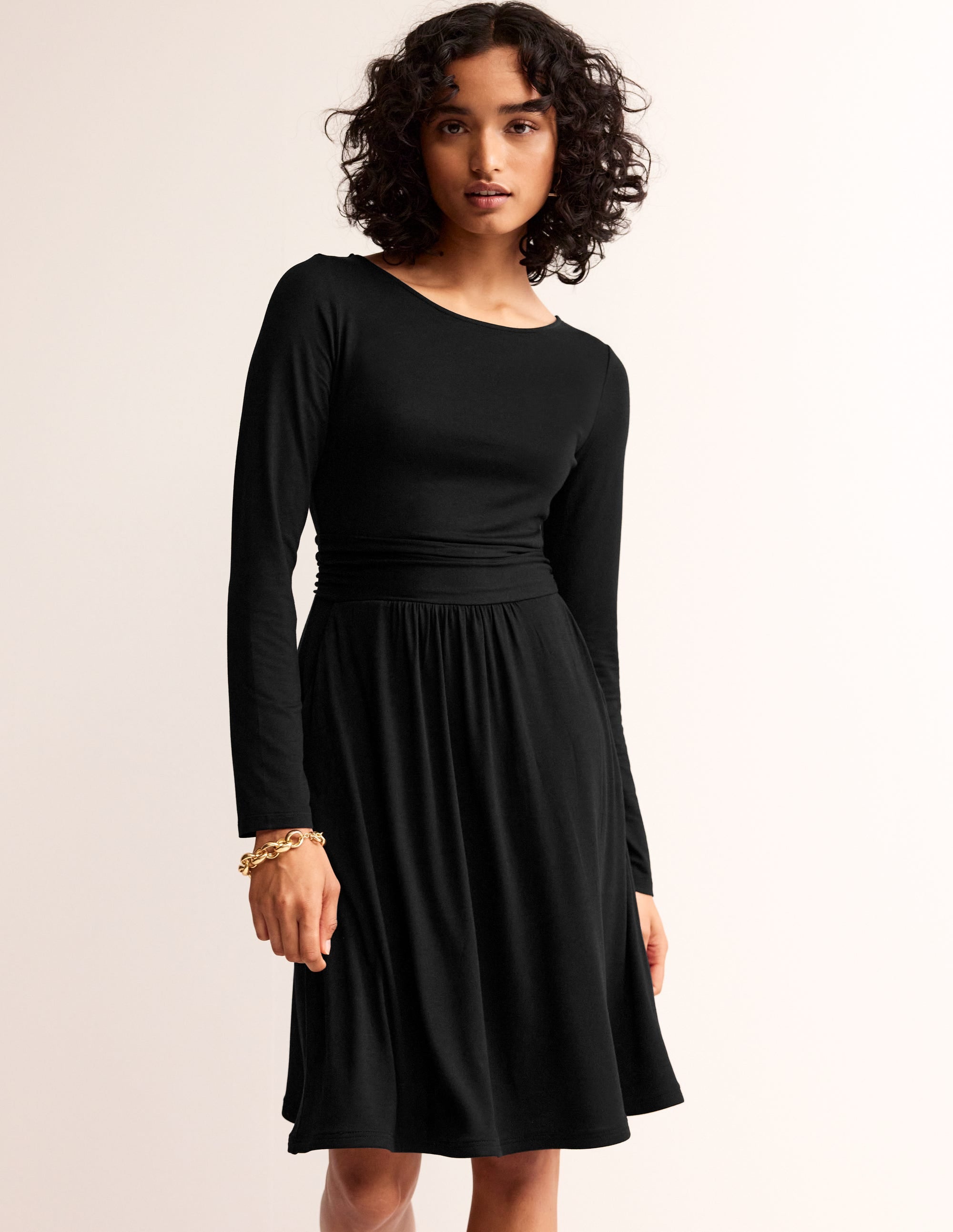 Amelie Long Sleeve Dress-Black - Image 4