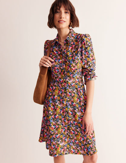 Pocket Detail Shirt Dress-Kale, Meadow Pop