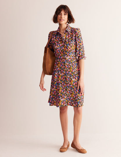 Pocket Detail Shirt Dress-Kale, Meadow Pop