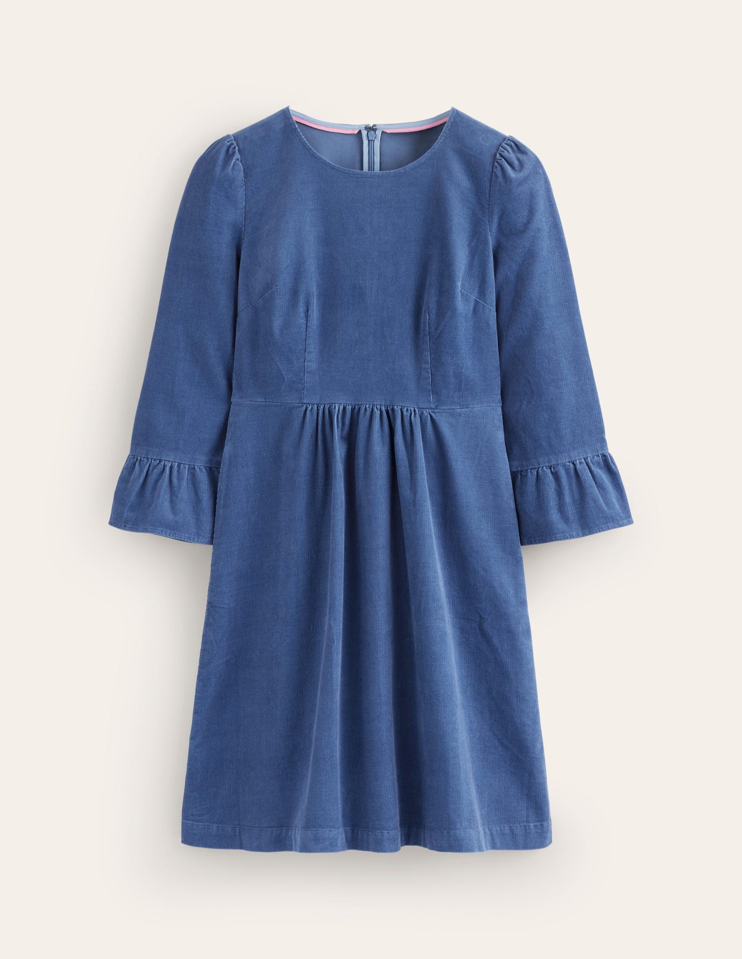 Ora Short Cord Dress-Denim Blue