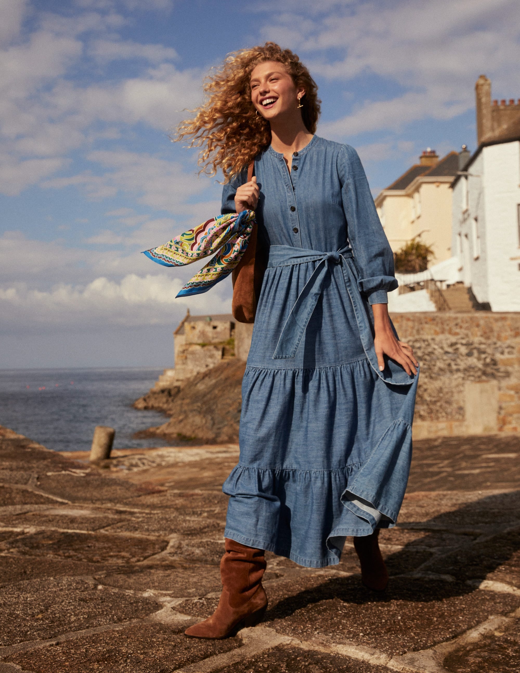 Alba Denim Maxi Dress-Light Vintage Denim - Image 6