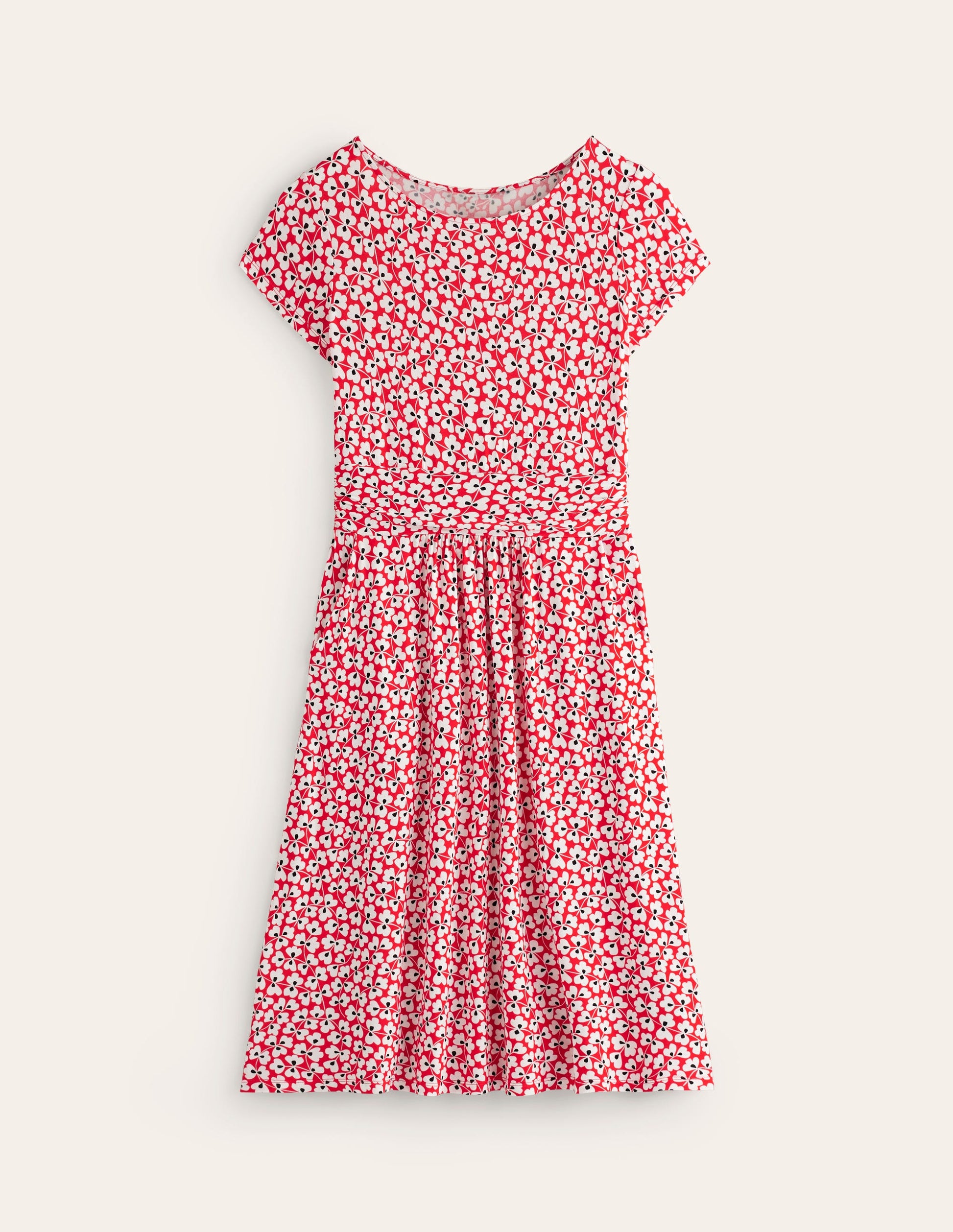 Amelie Jersey Dress-Rouge, Clover Whirl-5
