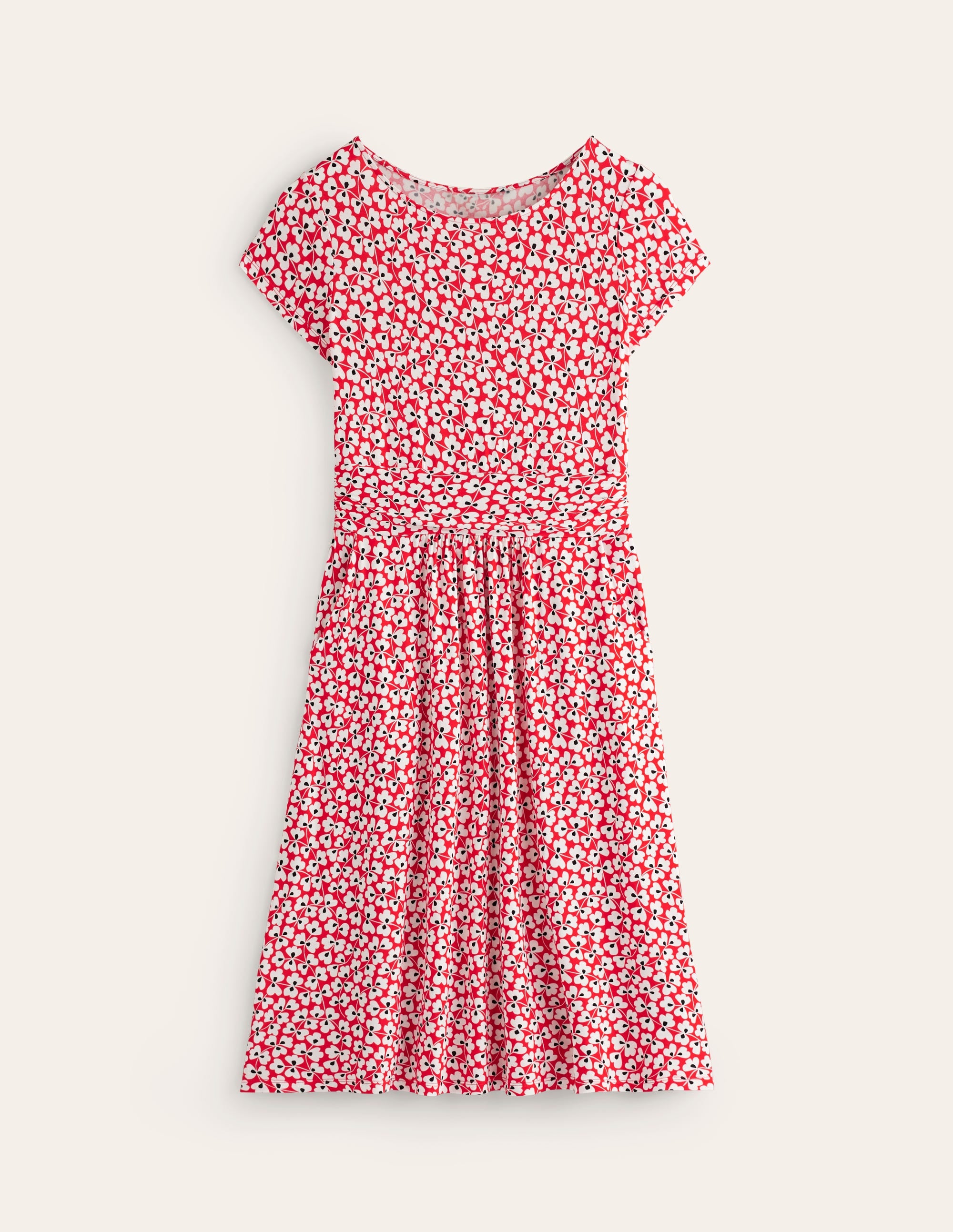 Amelie Jersey Dress-Rouge, Clover Whirl - Image 5
