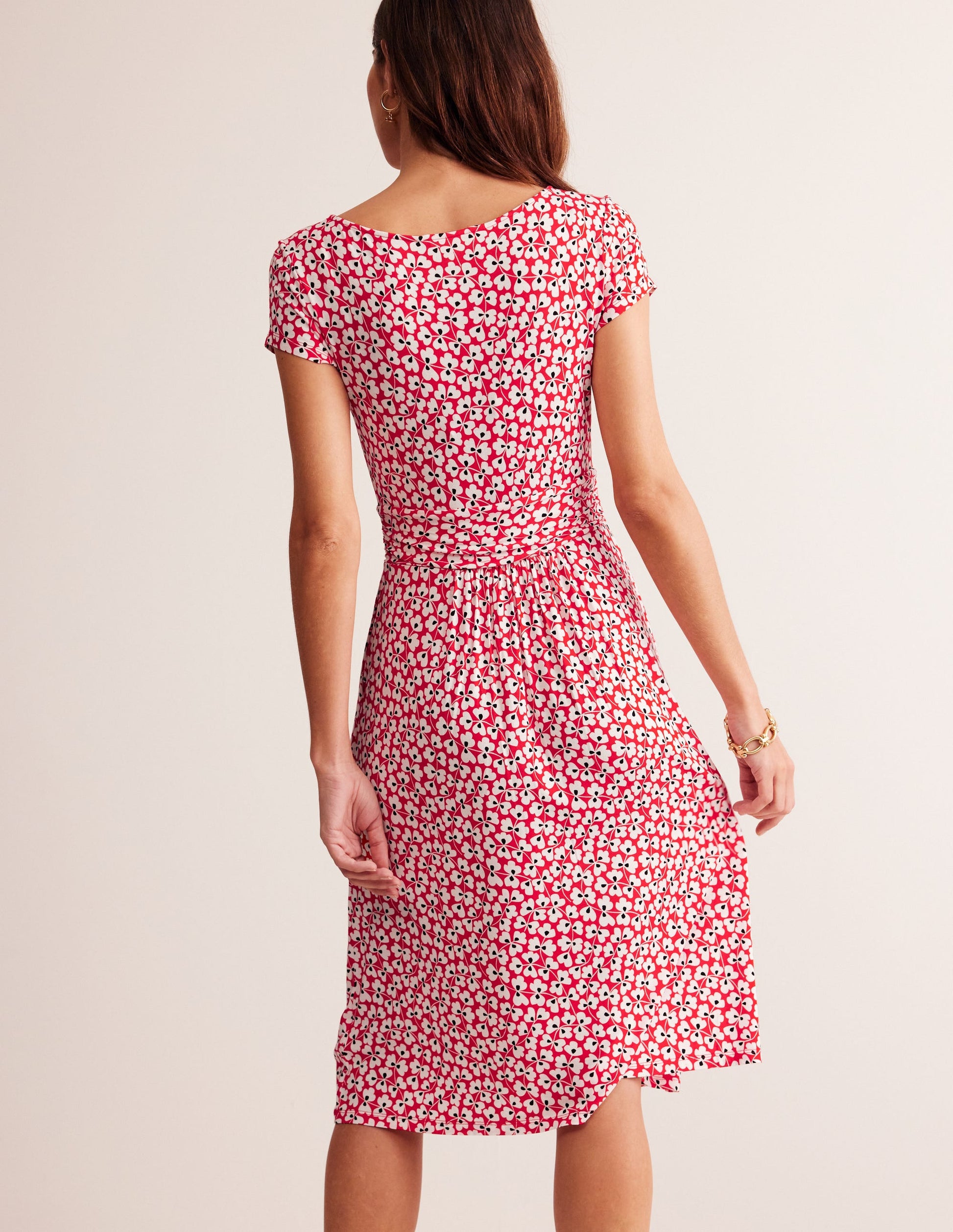 Amelie Jersey Dress-Rouge, Clover Whirl-3