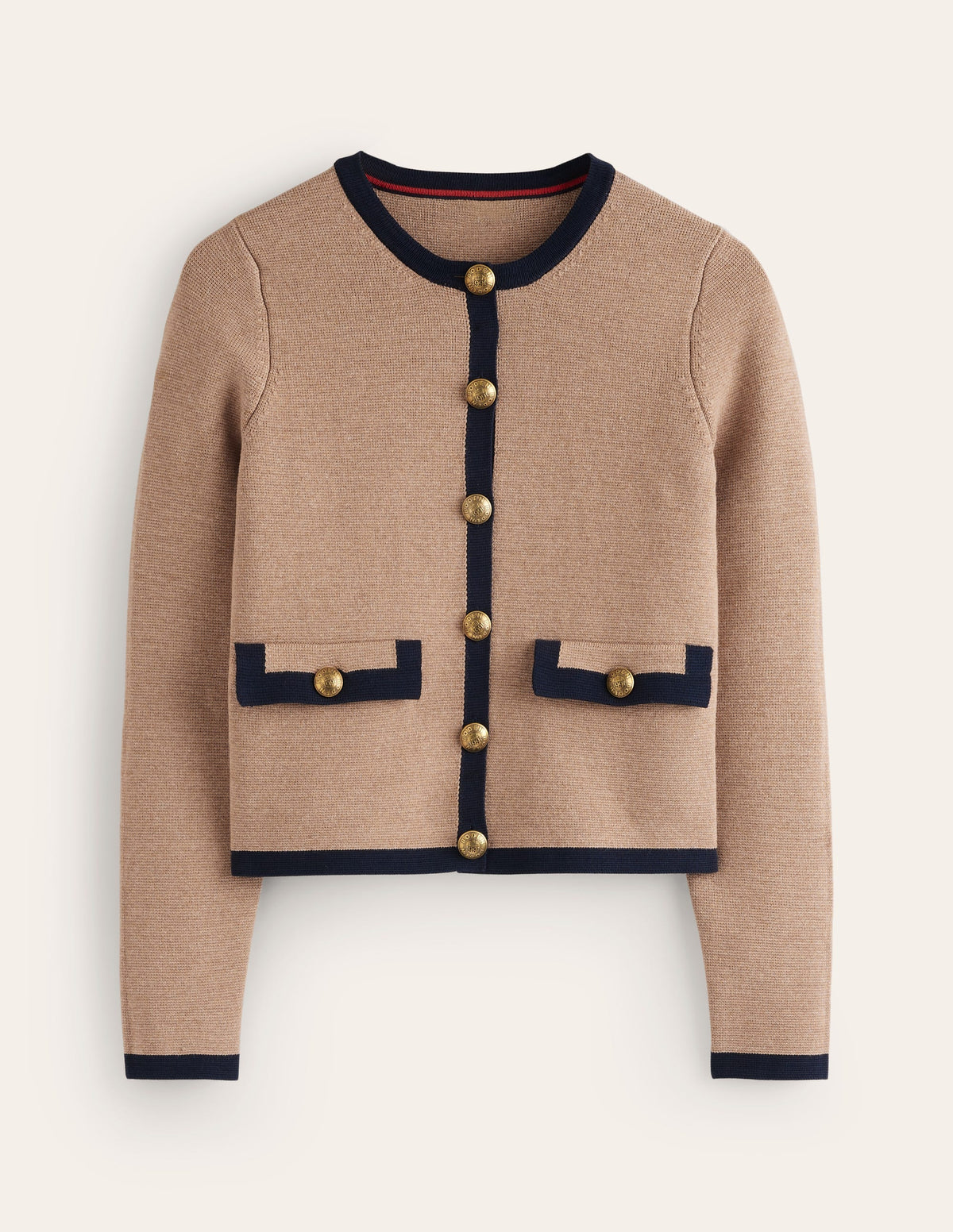 Holly Knitted Jacket-Camel, Navy - Image 6