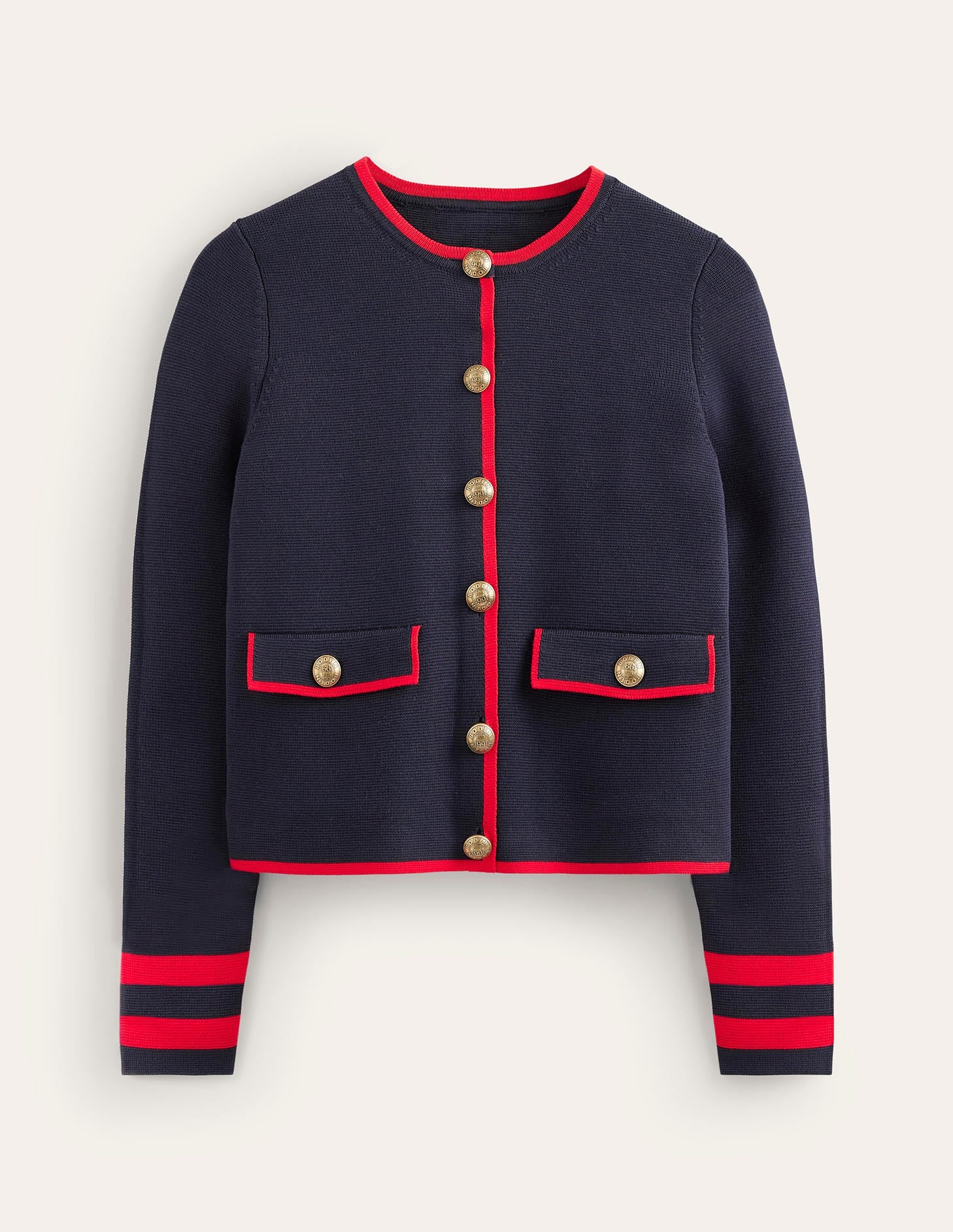 Holly Knitted Jacket-Navy, Rouge Red - Image 6