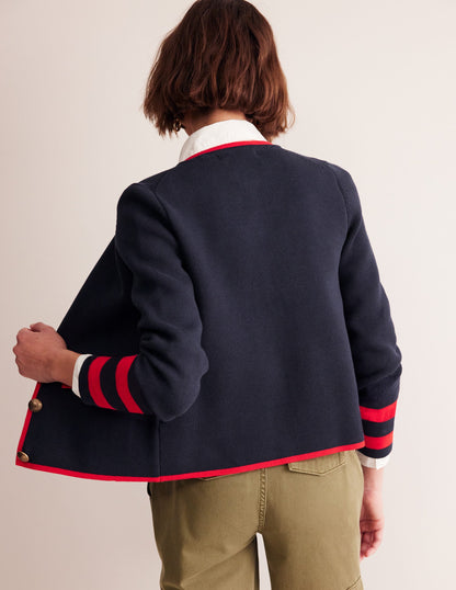 Holly Knitted Jacket-Navy, Rouge Red