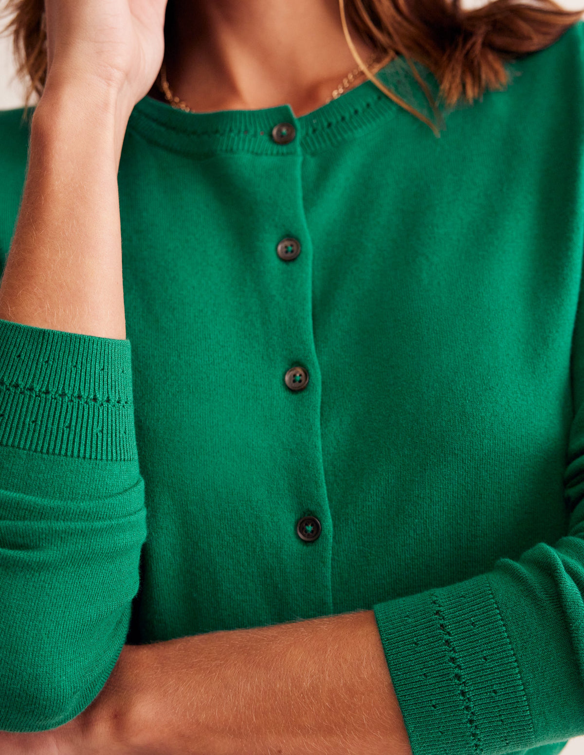 Catriona Cotton Cardigan-Malachite Green - Image 2