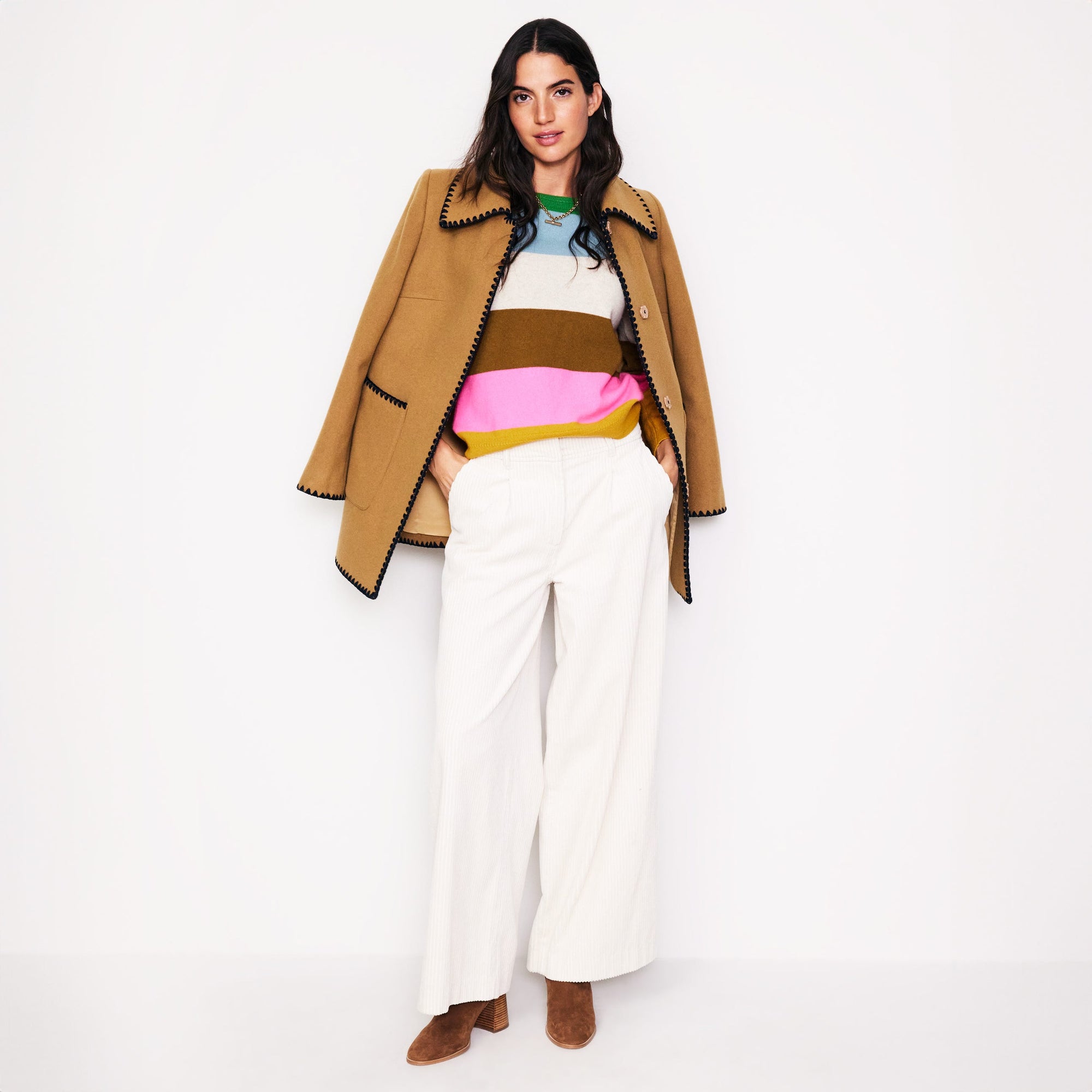 Eva Cashmere Crew Neck Sweater-Multi, Rainbow - Image 5