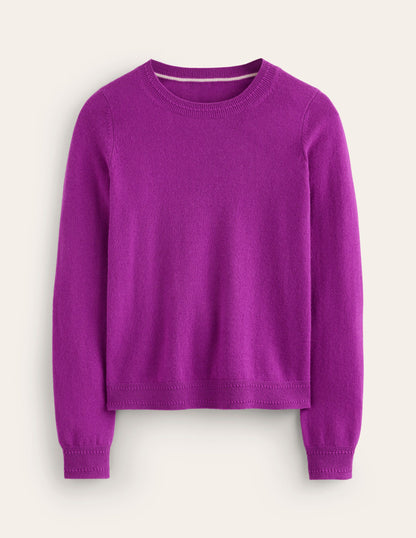 Eva Cashmere Crew Neck Jumper-Regal Purple