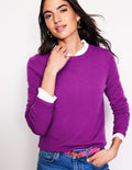 Eva Cashmere Crew Neck Sweater-Regal Purple