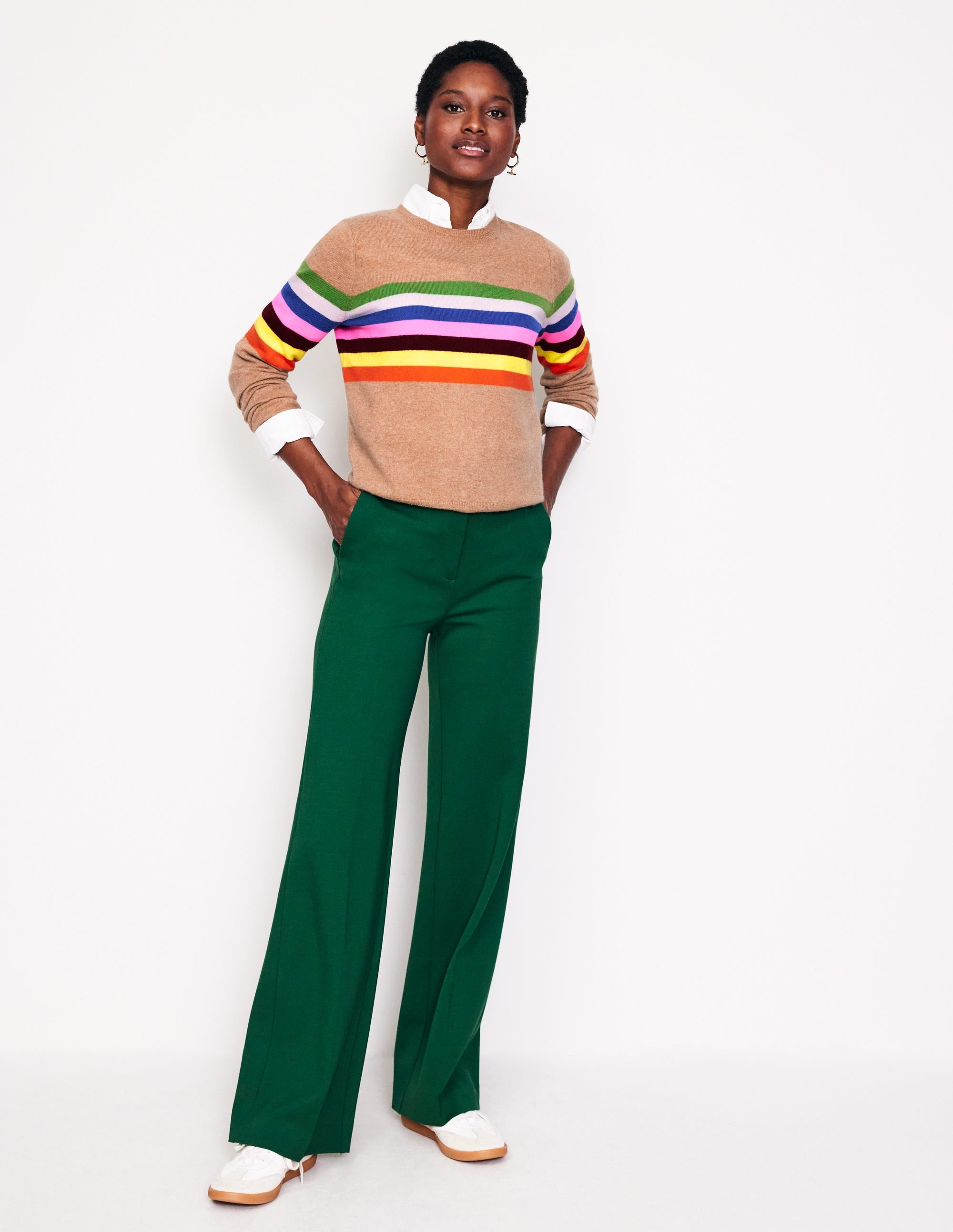 Eva Cashmere Crew Neck Sweater-Chinchilla Melange - Image 5