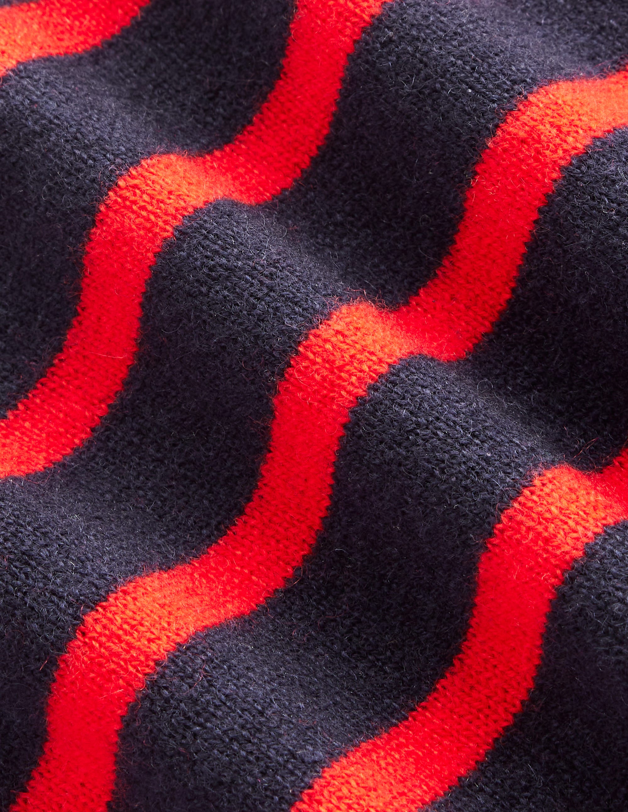 Eva Cashmere Crew Neck Sweater-Navy/ Red - Image 6