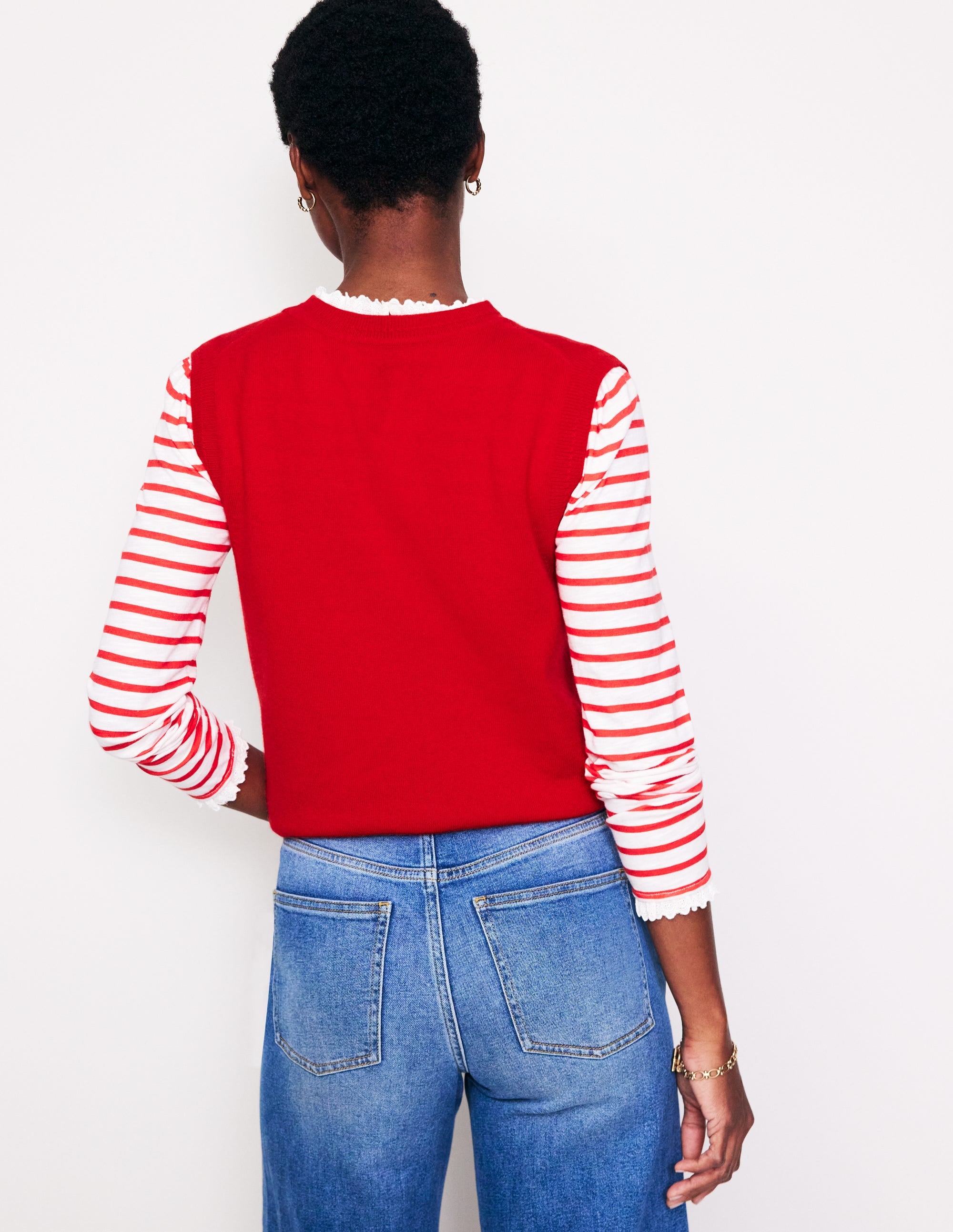 Eva Cashmere Vest-Rouge Red - Image 3