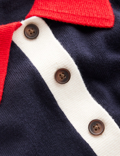 Estelle Henley Sweater-Navy