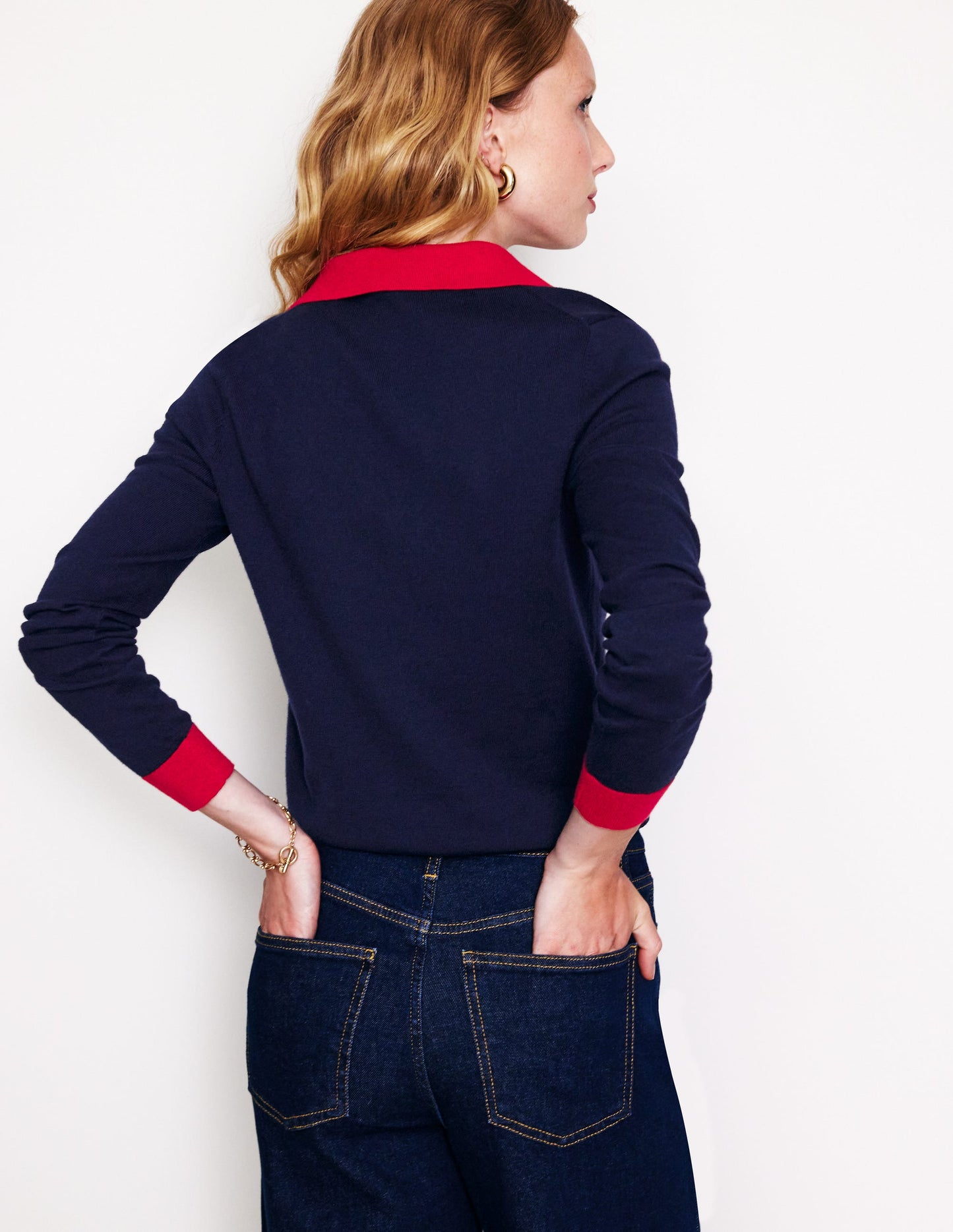 Estelle Henley Sweater-Navy