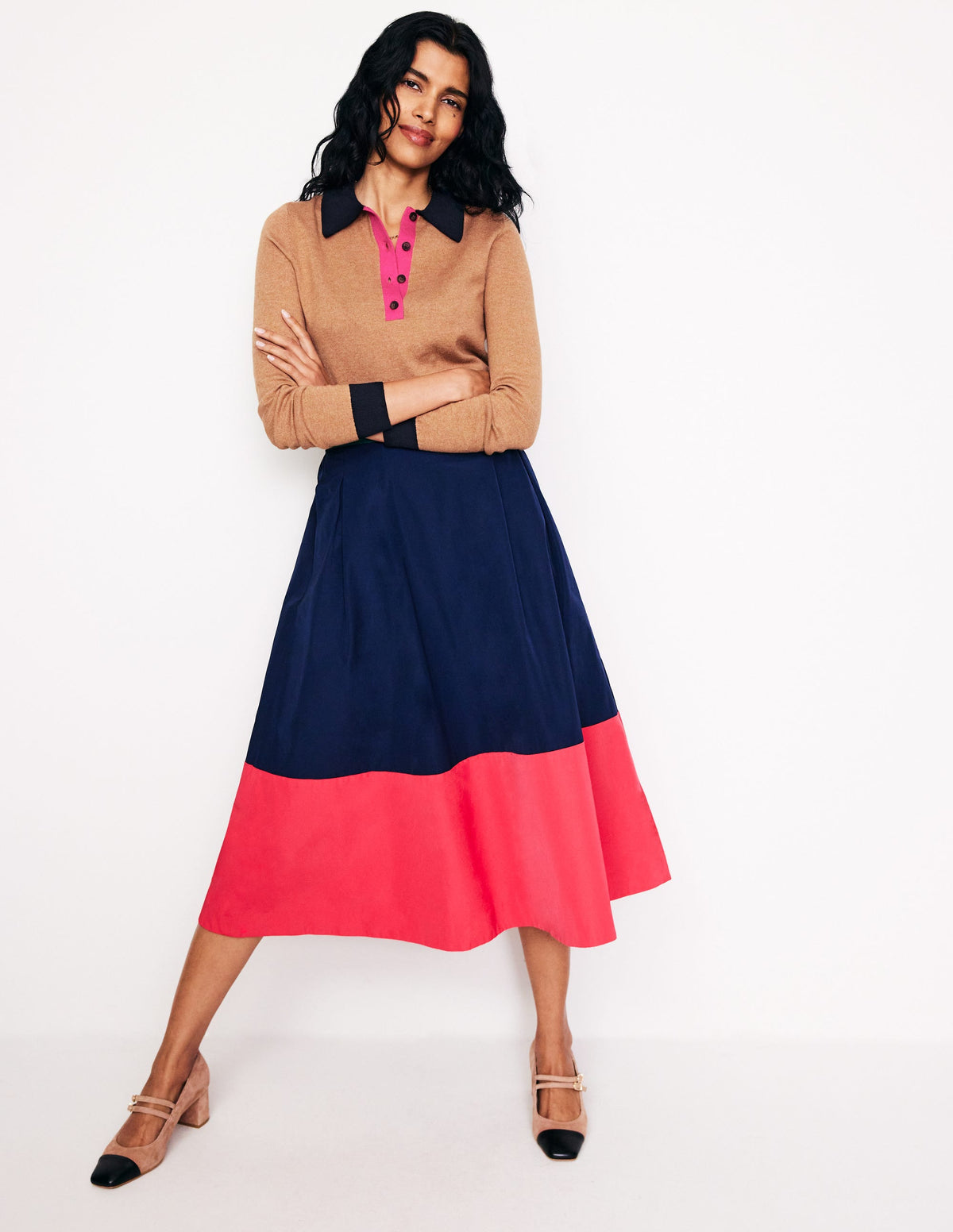 Estelle Henley Sweater-Camel Melange - Image 4