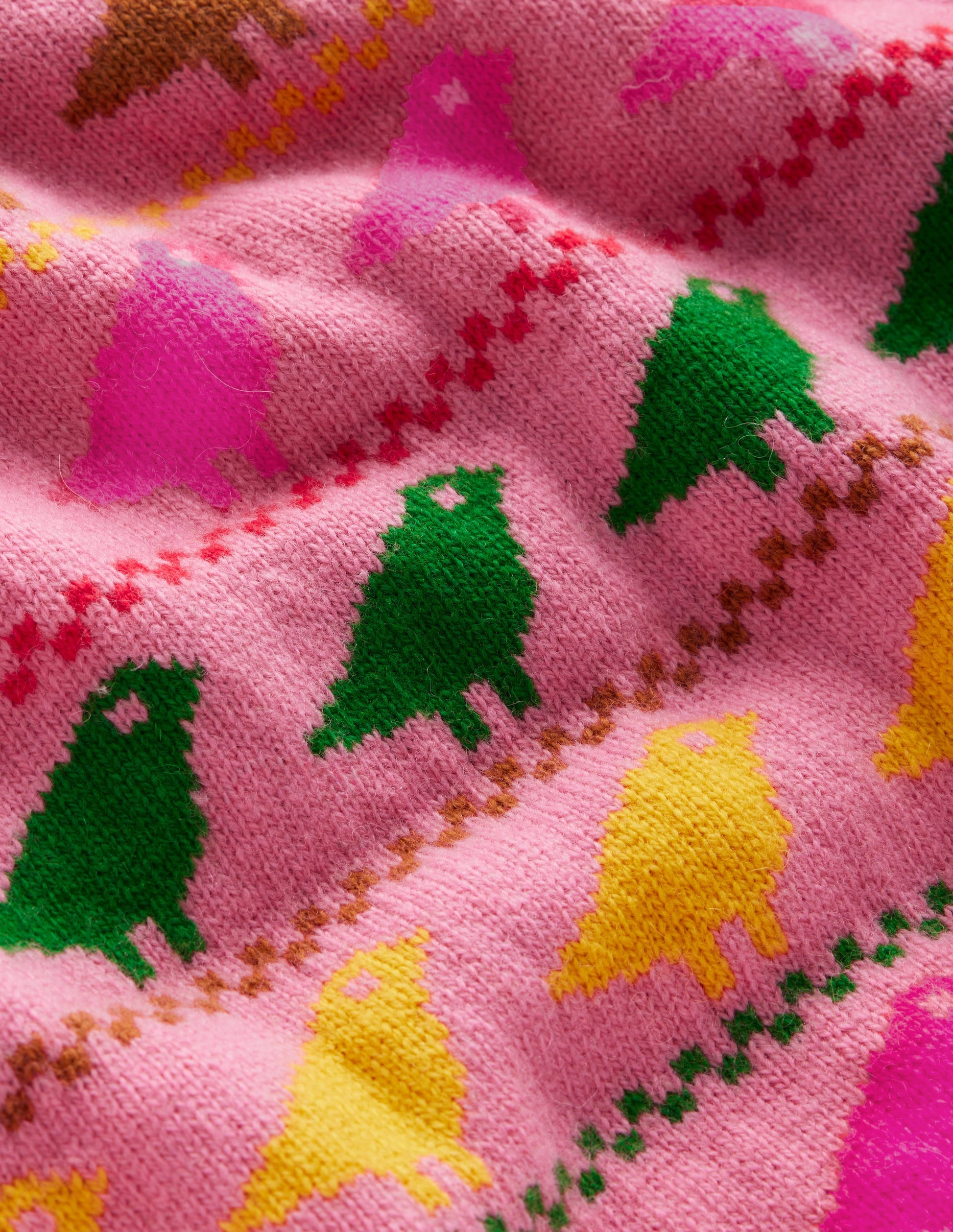 Edie Fair Isle Sweater-Pink Birds-9