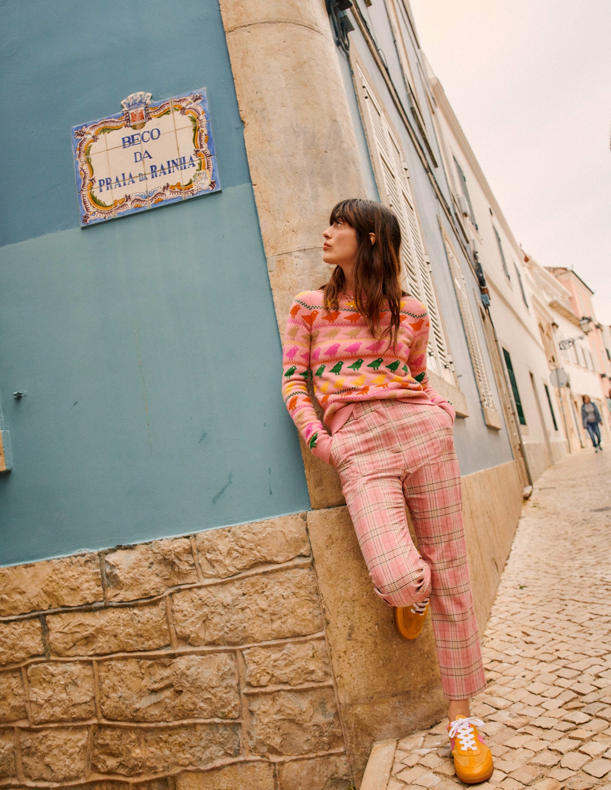 Edie Fair Isle Sweater-Pink Birds-7