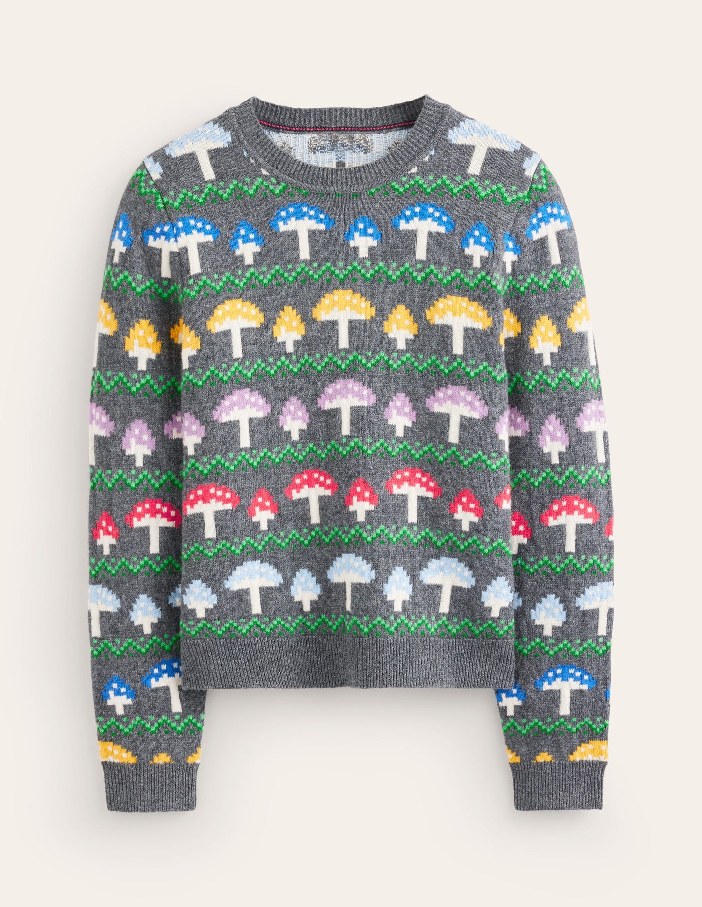 Edie Fair Isle Sweater-Grey Mushroom