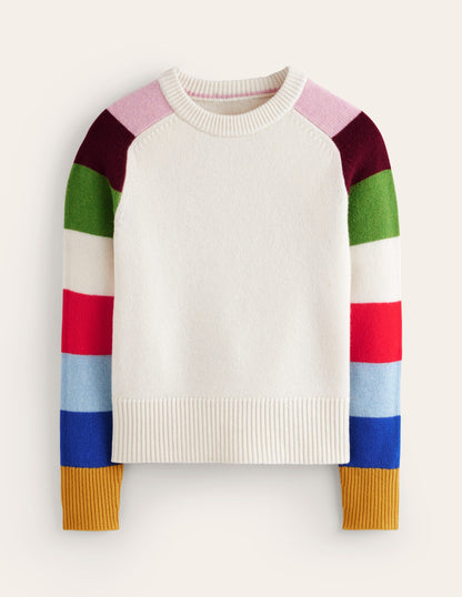 Olivia Merino Sweater-Multi, Rainbow