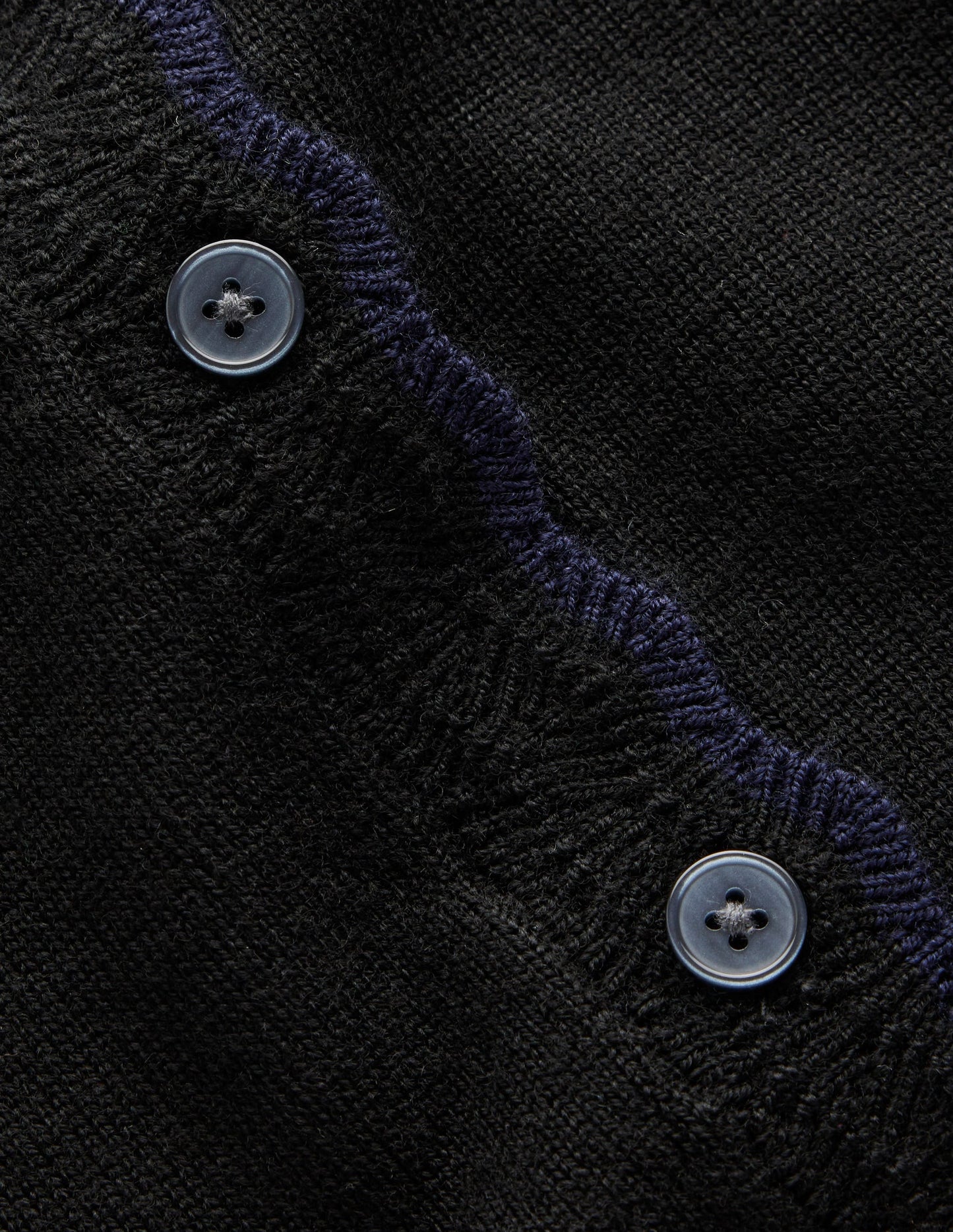 Merino Scalloped Cardigan-Black