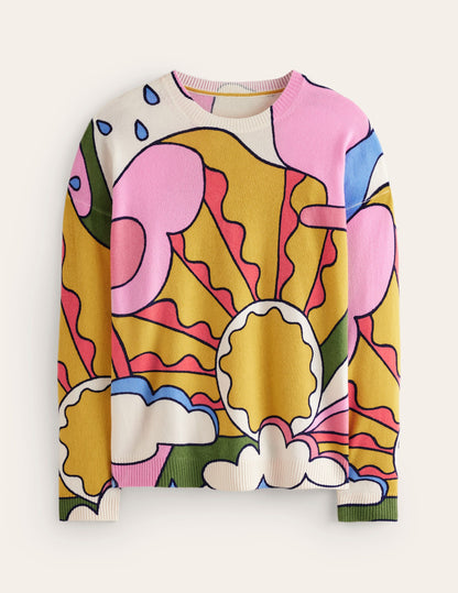 Lydia Cashmere Jumper-Multi, Sunshine-8