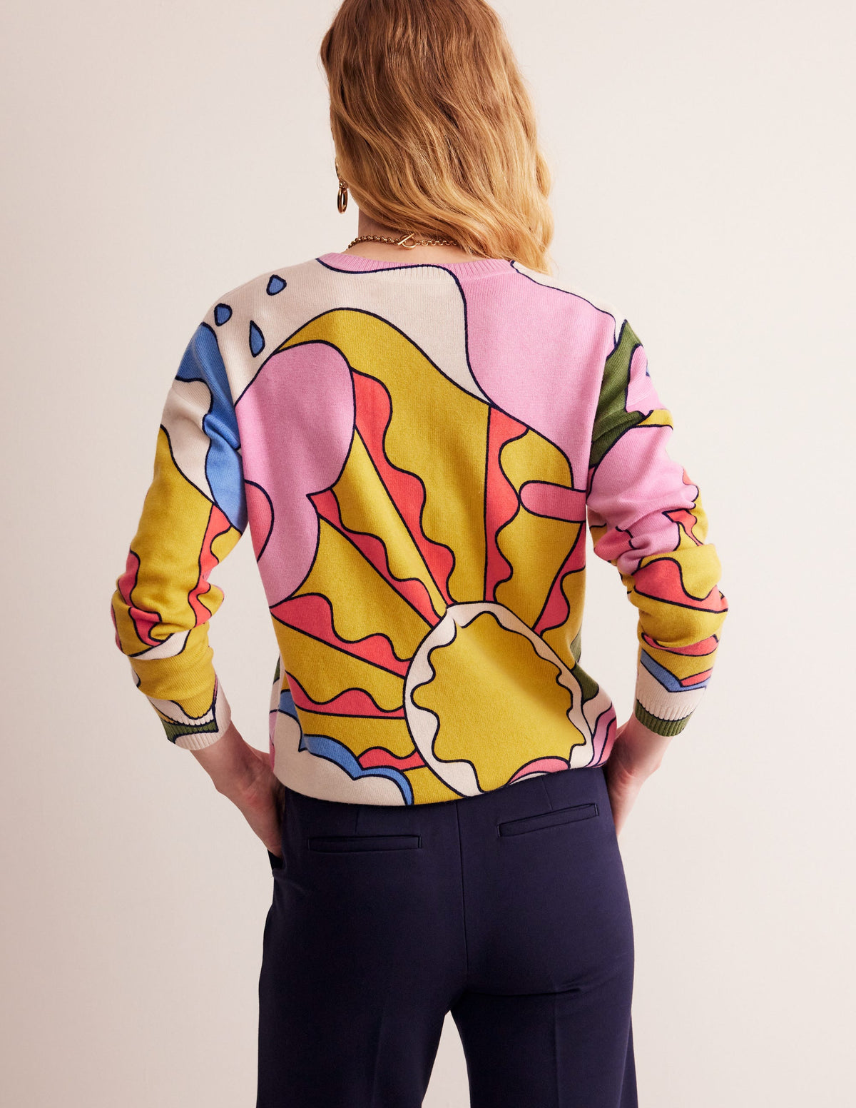 Lydia Cashmere Jumper-Multi, Sunshine - Image 3
