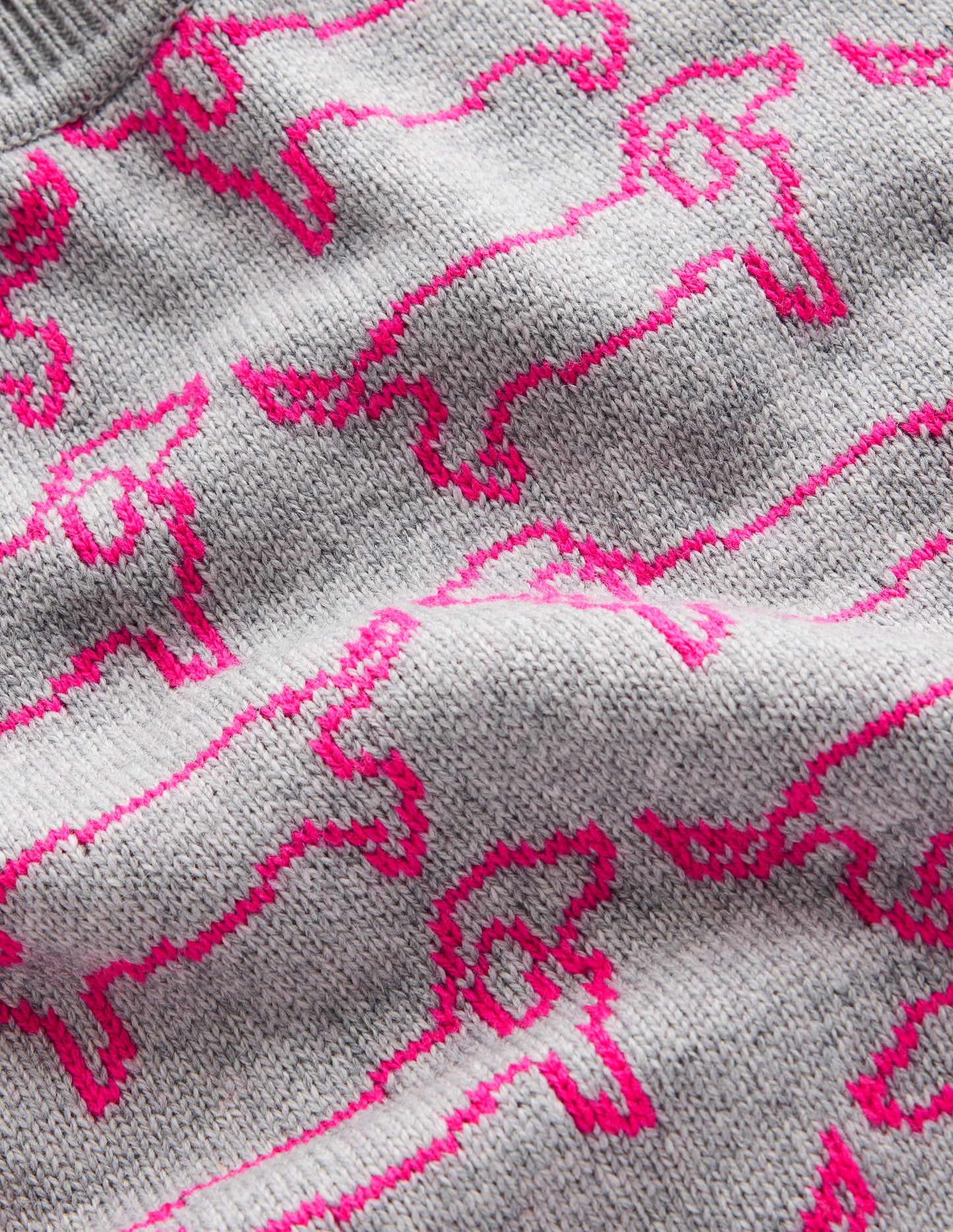 Heather Jacquard Sweater-Grey Marl, Pink Sausage Dog