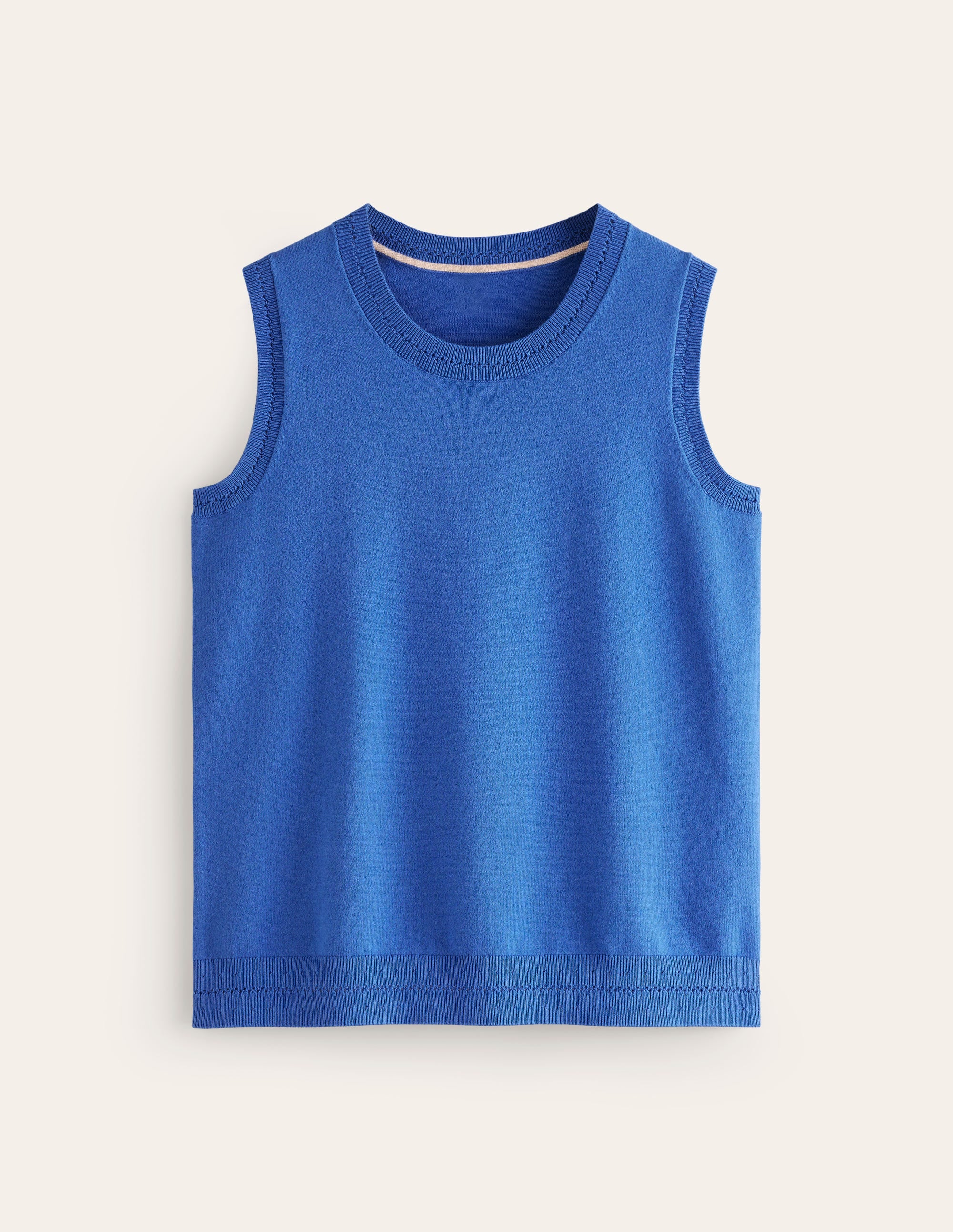 Catriona Crew Neck Cotton Vest-Blue Jay - Image 6