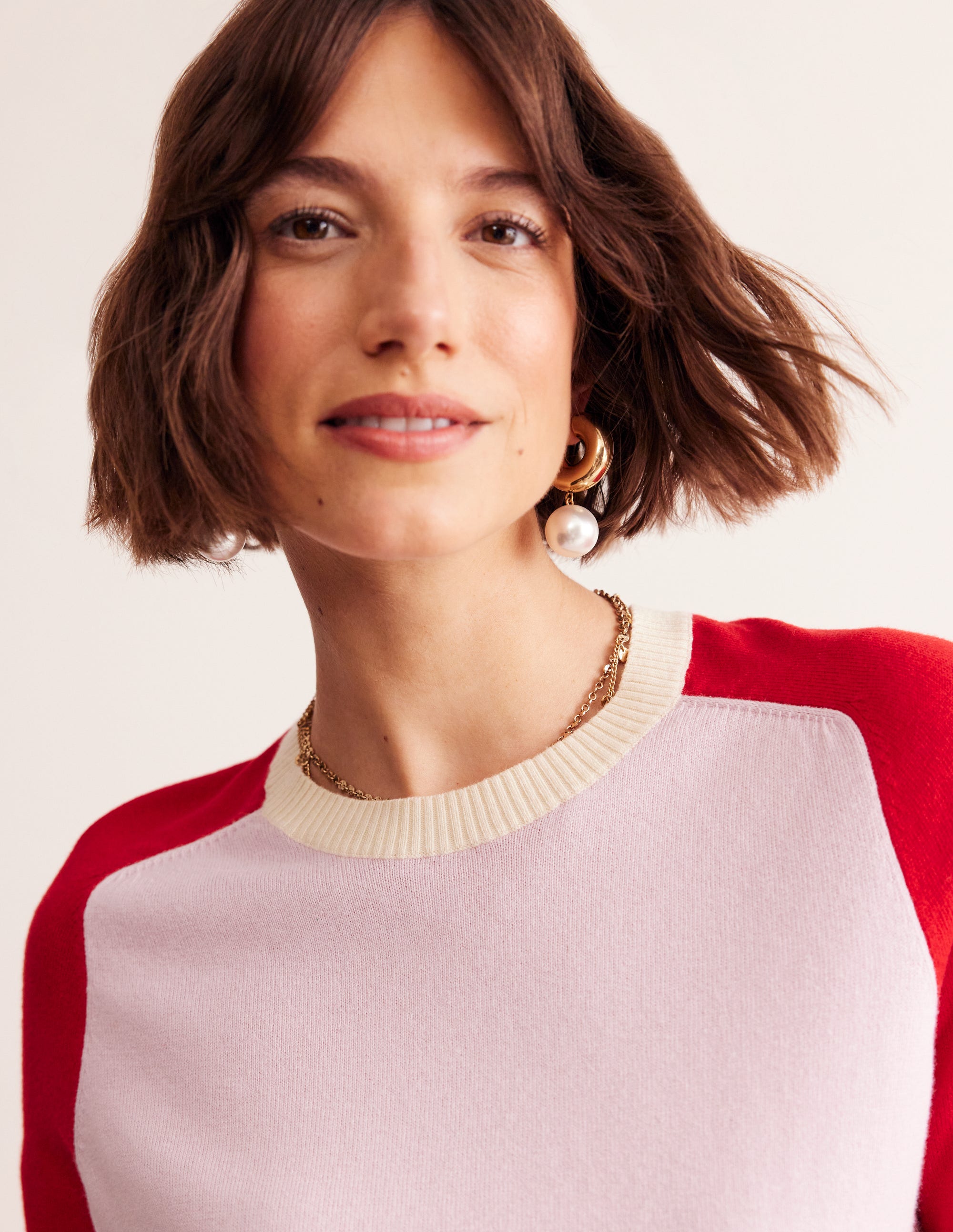 Meg Raglan Sleeve Sweater-Soft Lavender, Colourblock - Image 2