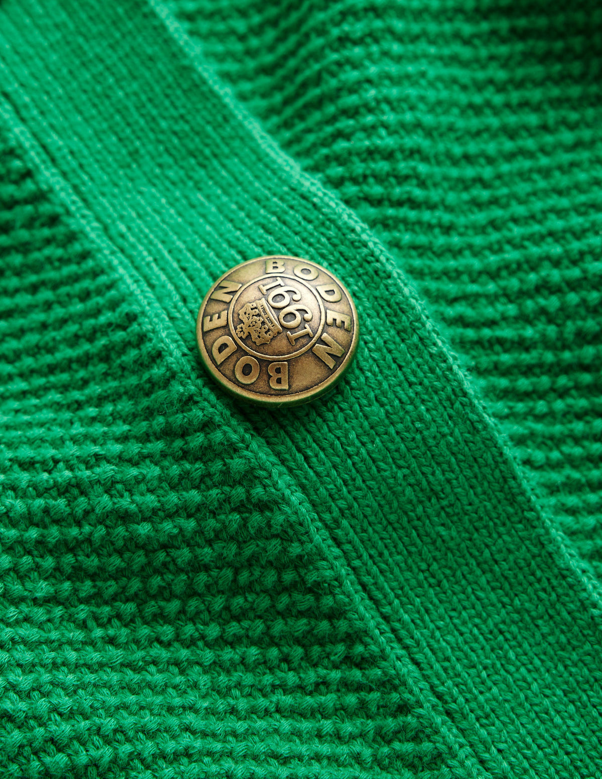 Collared Knitted Cardigan-Rich Emerald Green - Image 6
